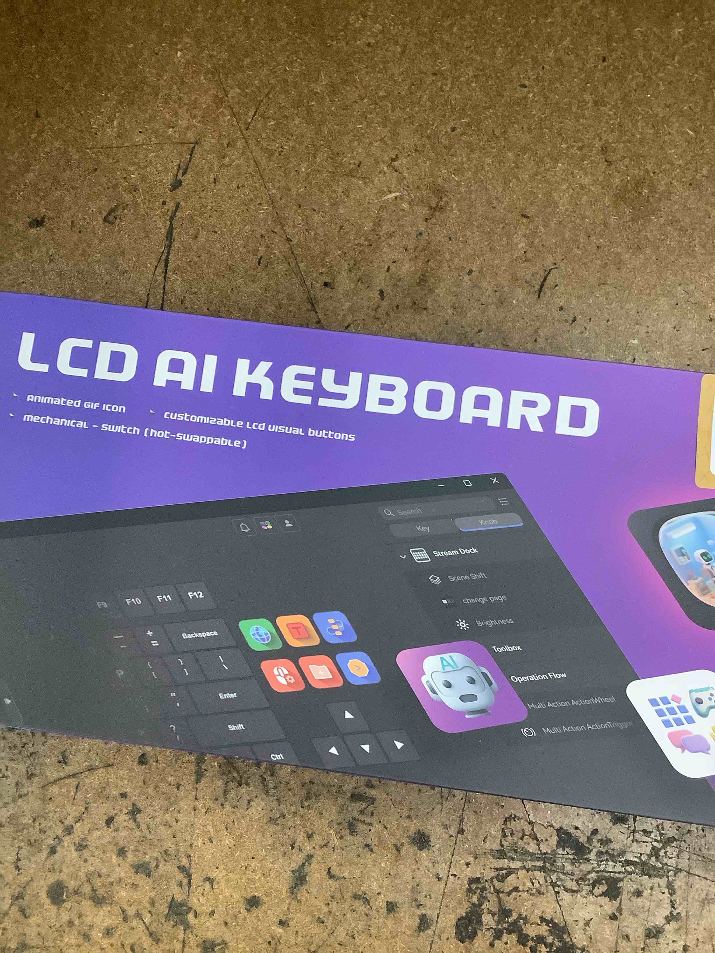 LCD keyboard animated gif icon customizable buttons 