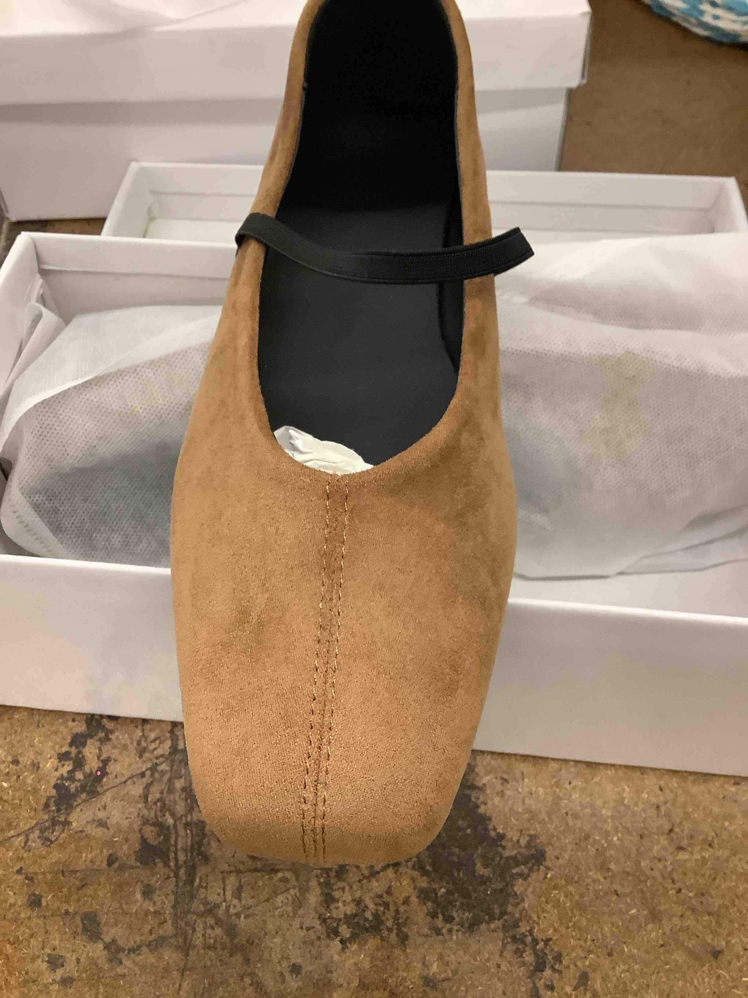 women flat brown slide in shoe size 8