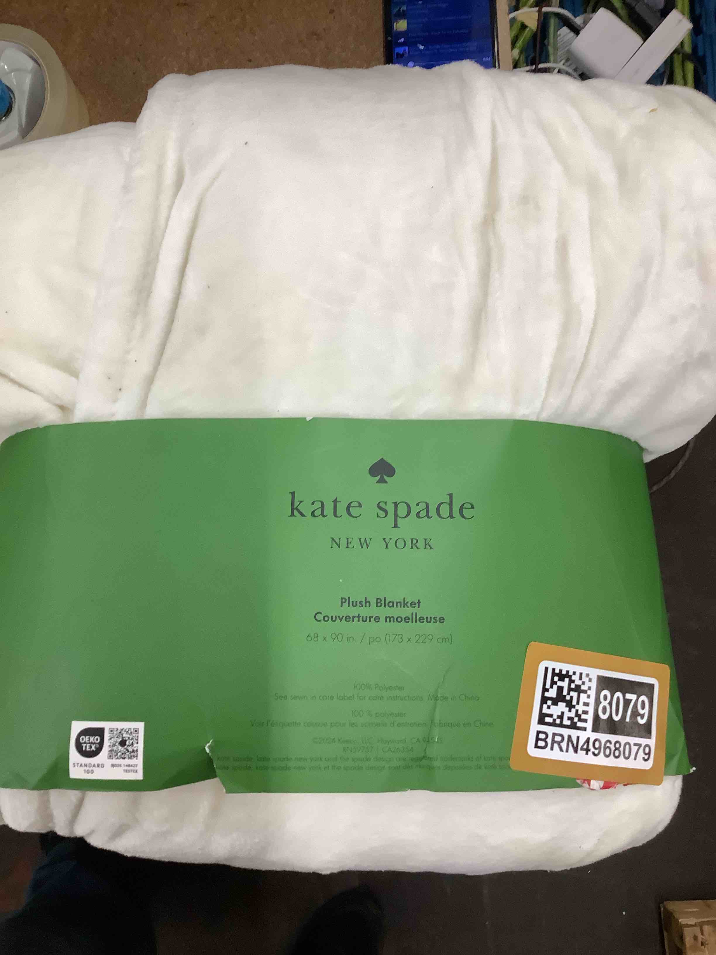Kate spade plush blanket 68x90in 