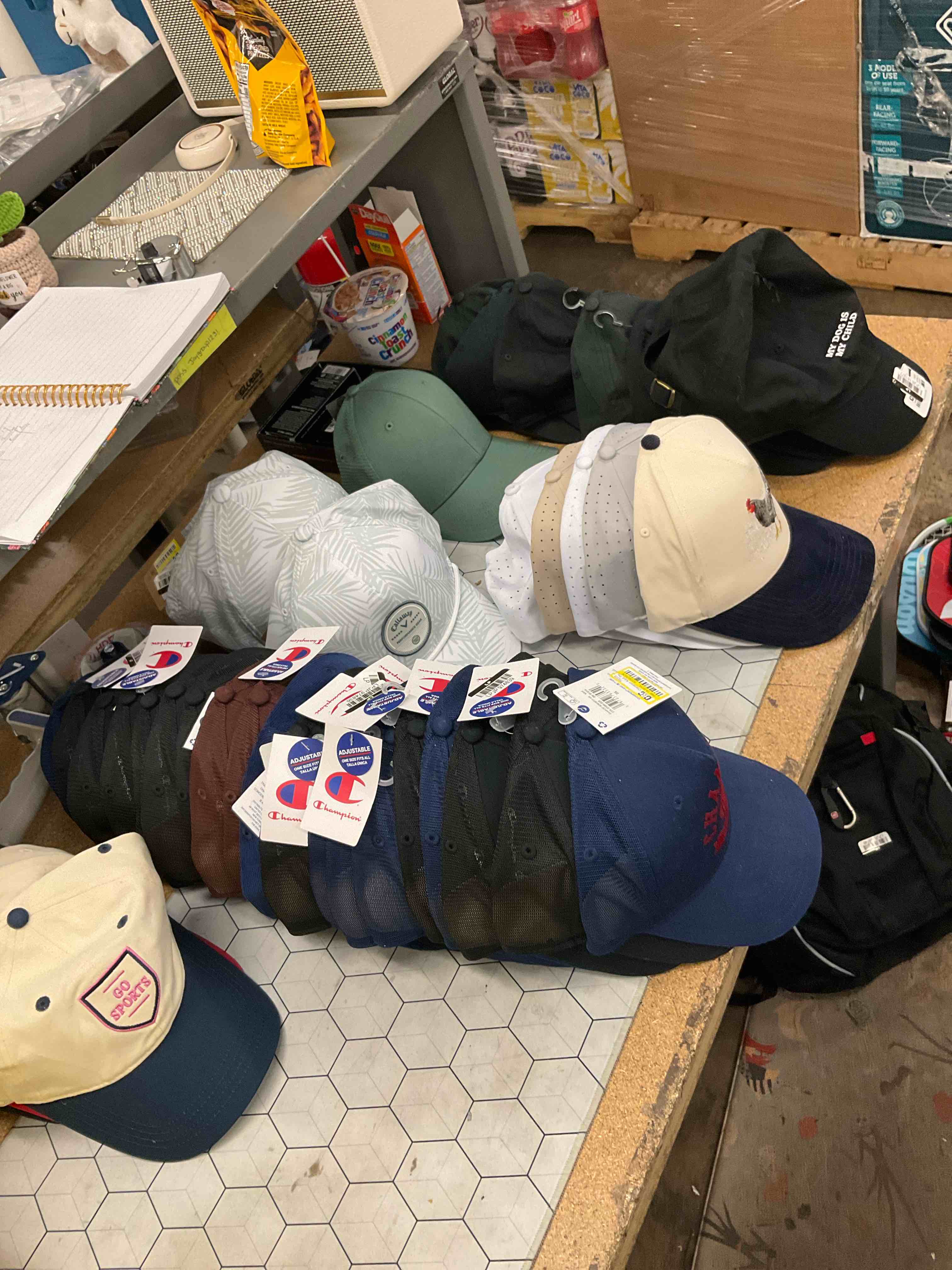 assorted champion hats 