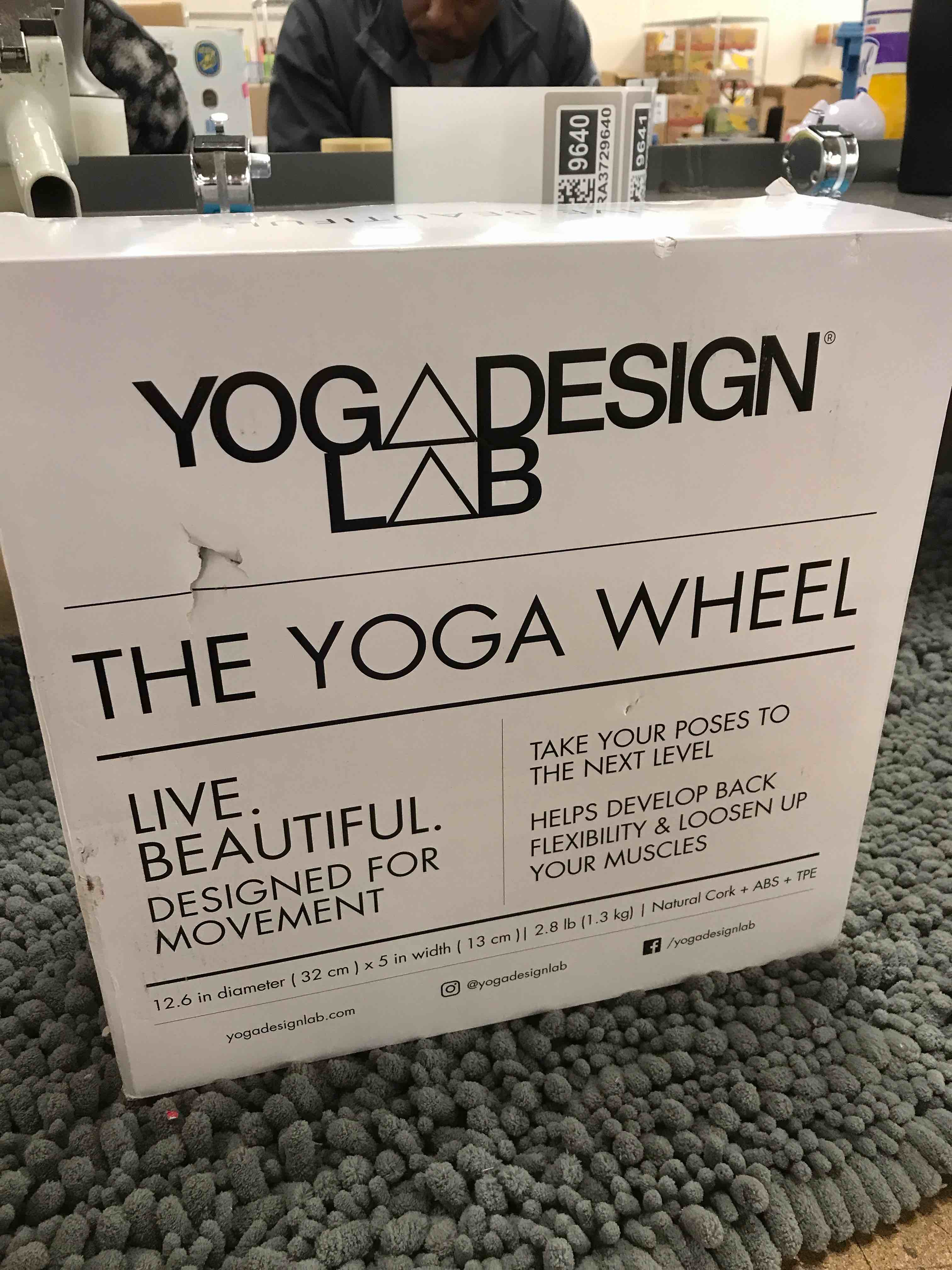 YOGA DESIGN LAB | THE YOGA WHEEL | Eco Printed, Extra Strength, Padded, Dharma Exercise Wheel | Designed in Bali | Enhance Your Postures and Stretch Deeper (Mandala Black,)