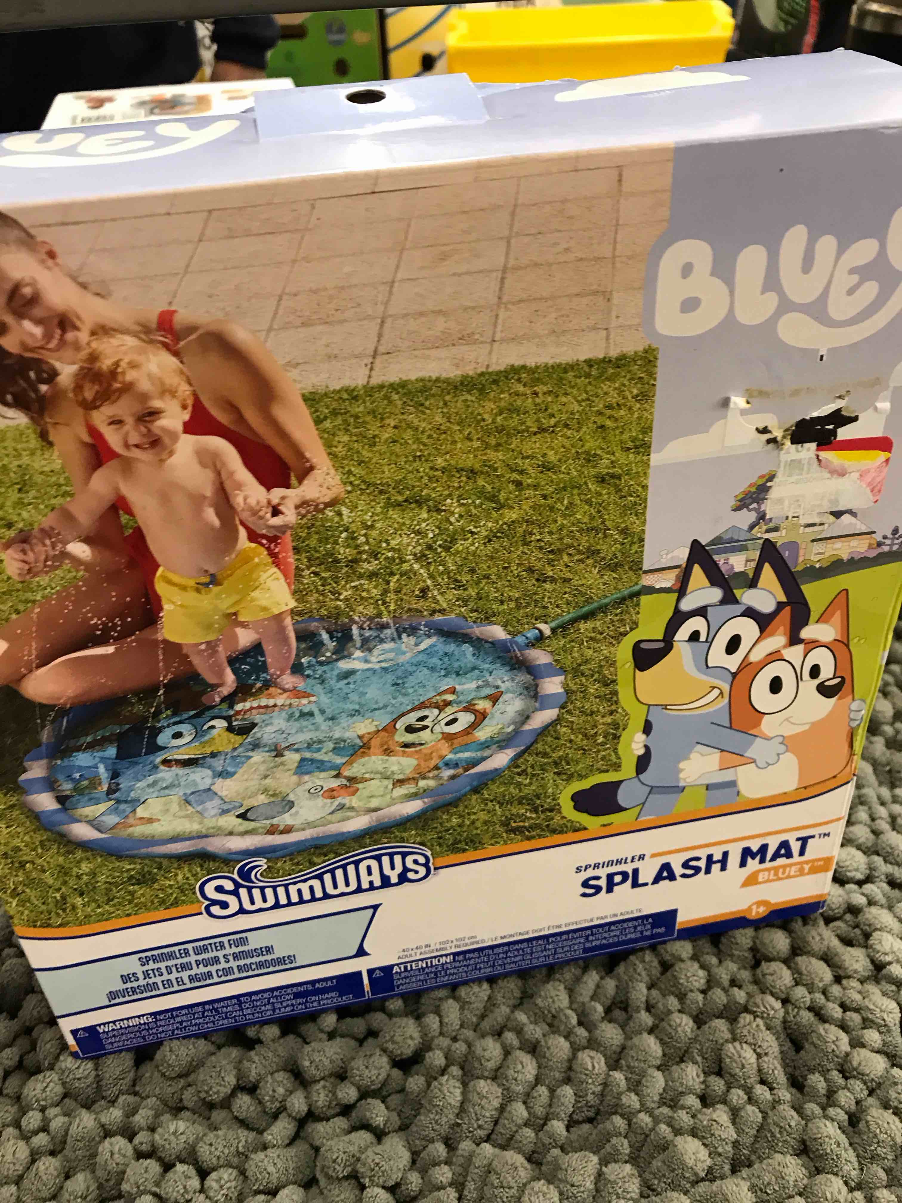 bluey sprinkler splash mat