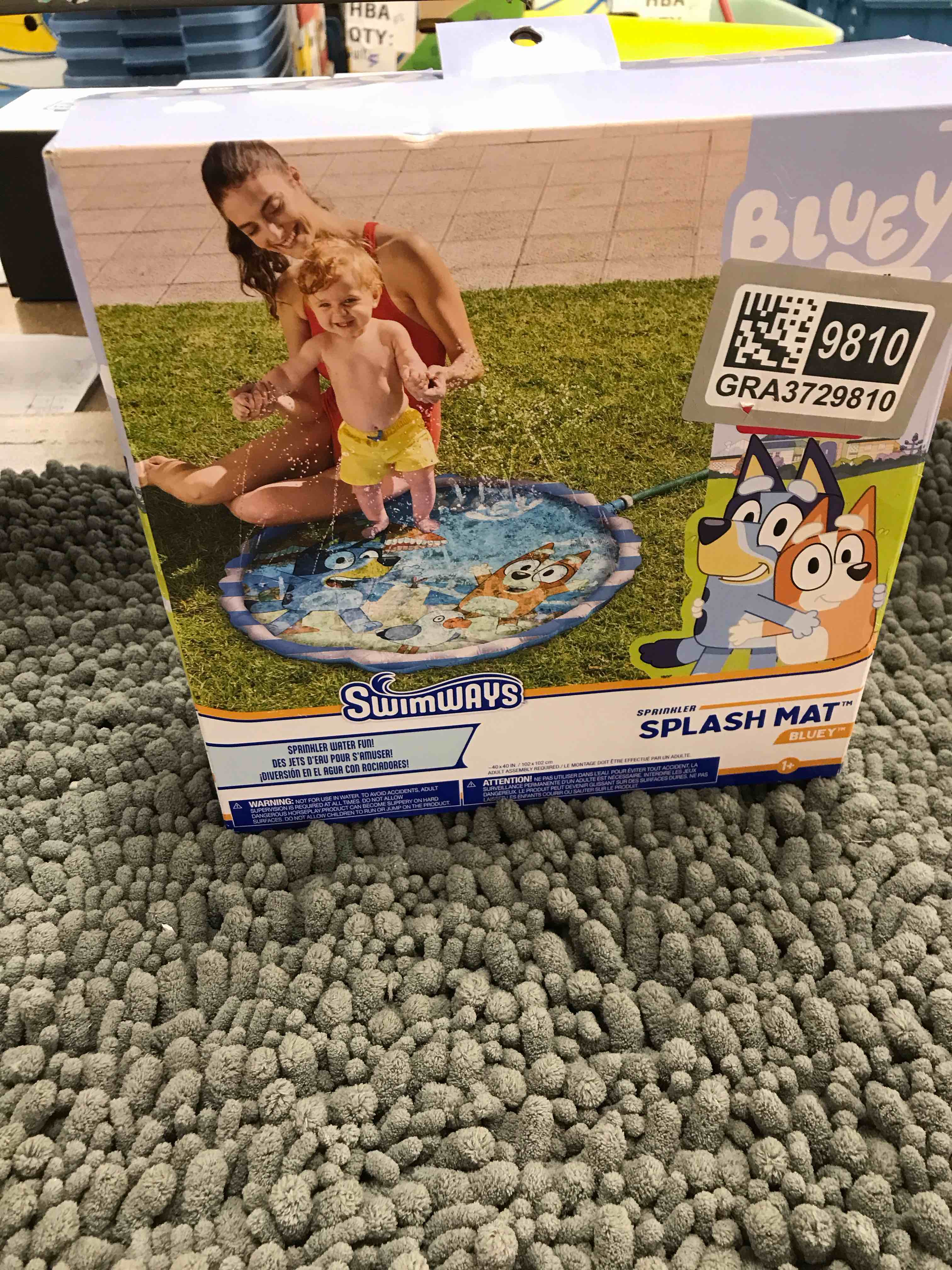 bluey sprinkler splash mat