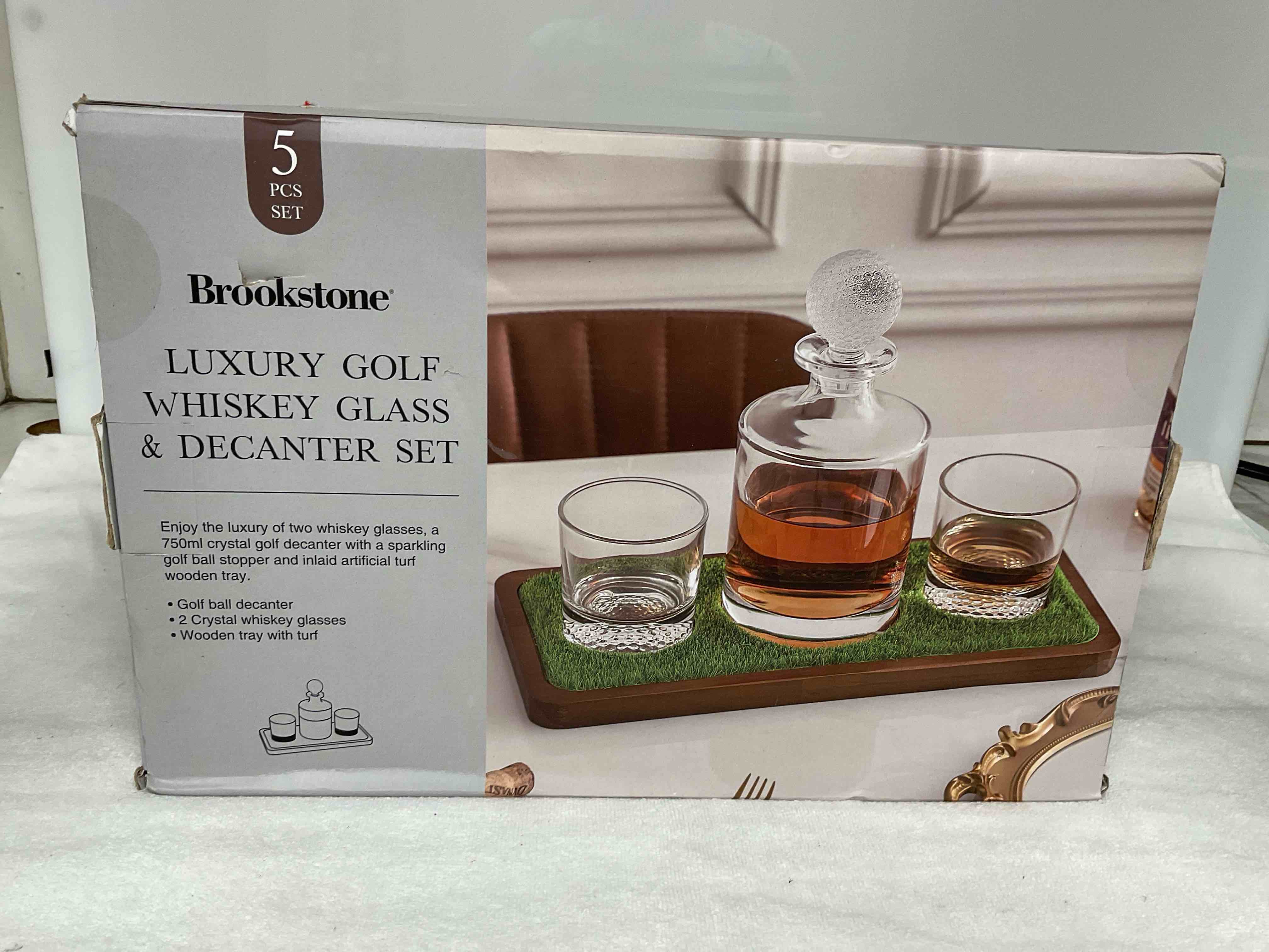 Brookstone Luxury Golf Whiskey Glass Set