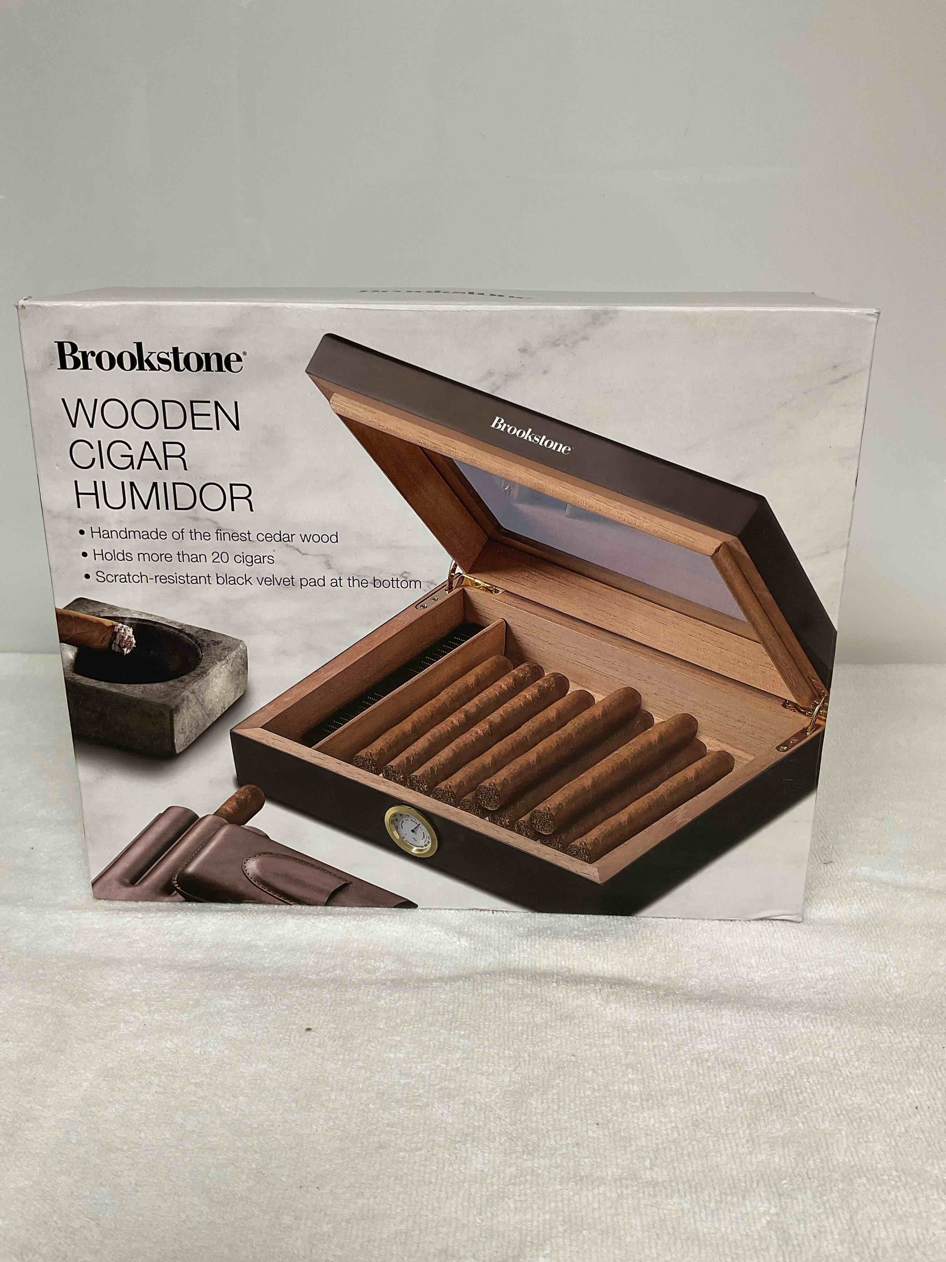Brookstone Wooden Cigar Humidor