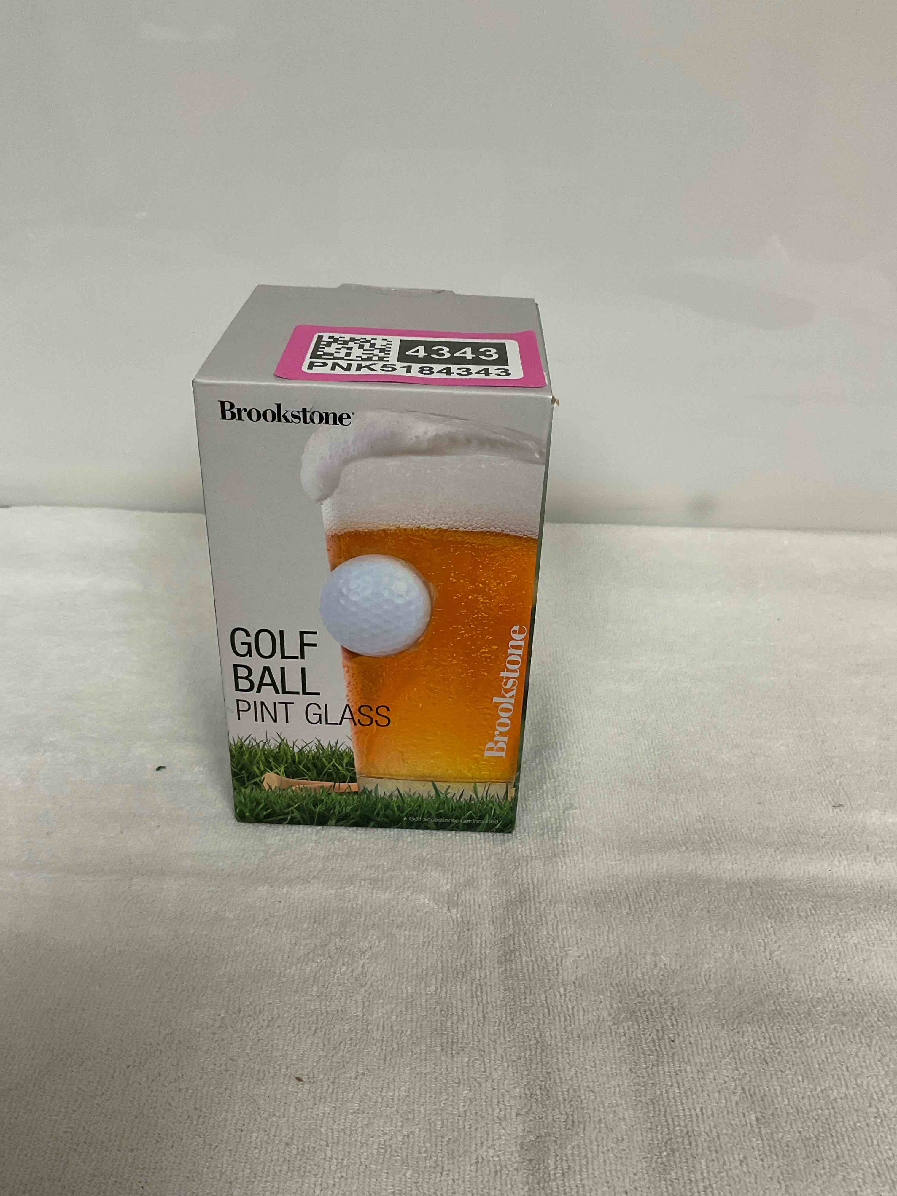 Brookstone Gold Ball Pint Glass 