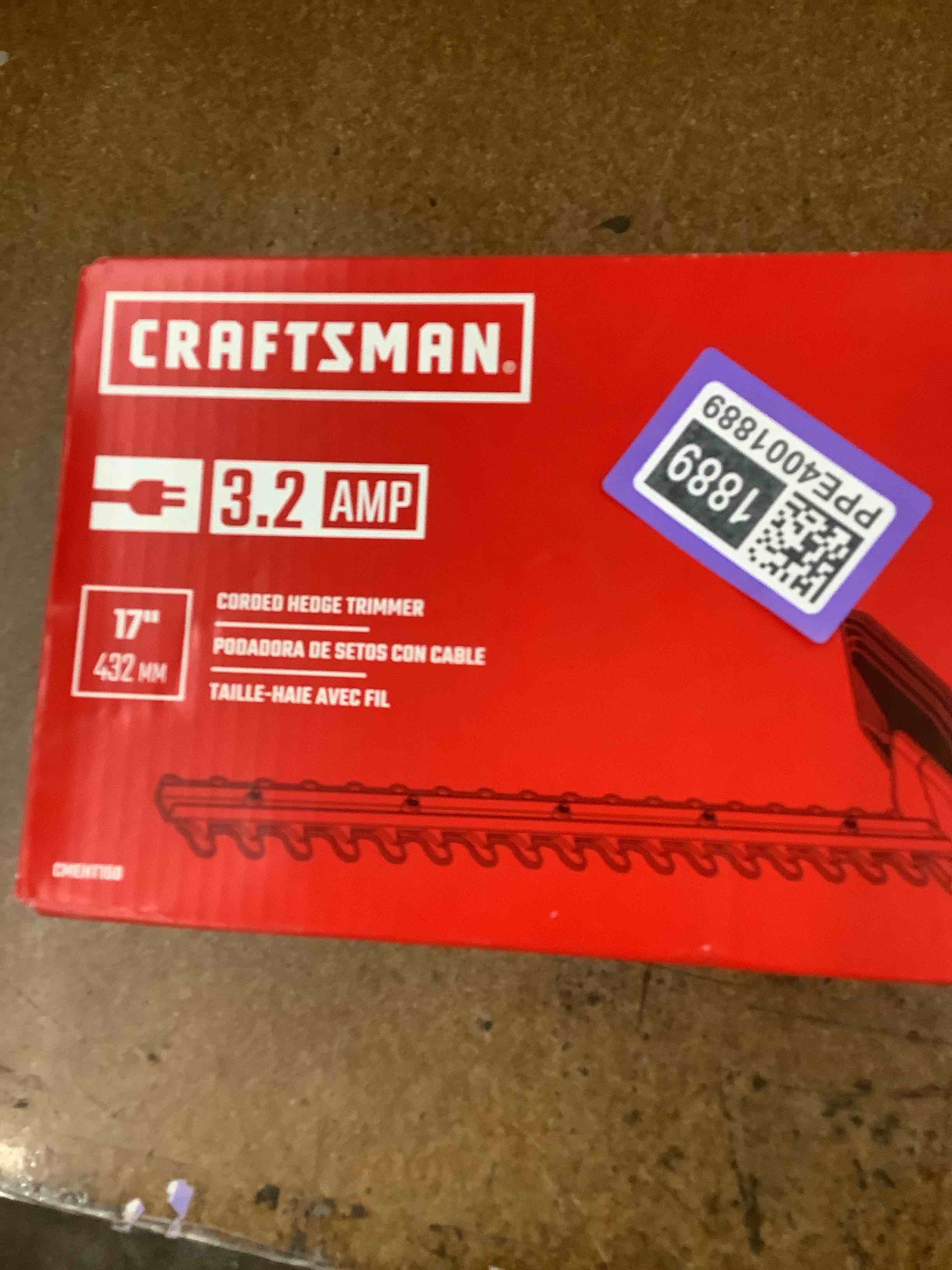 craftsman hedge trimmer, 17-inch, corded (cmeht150)