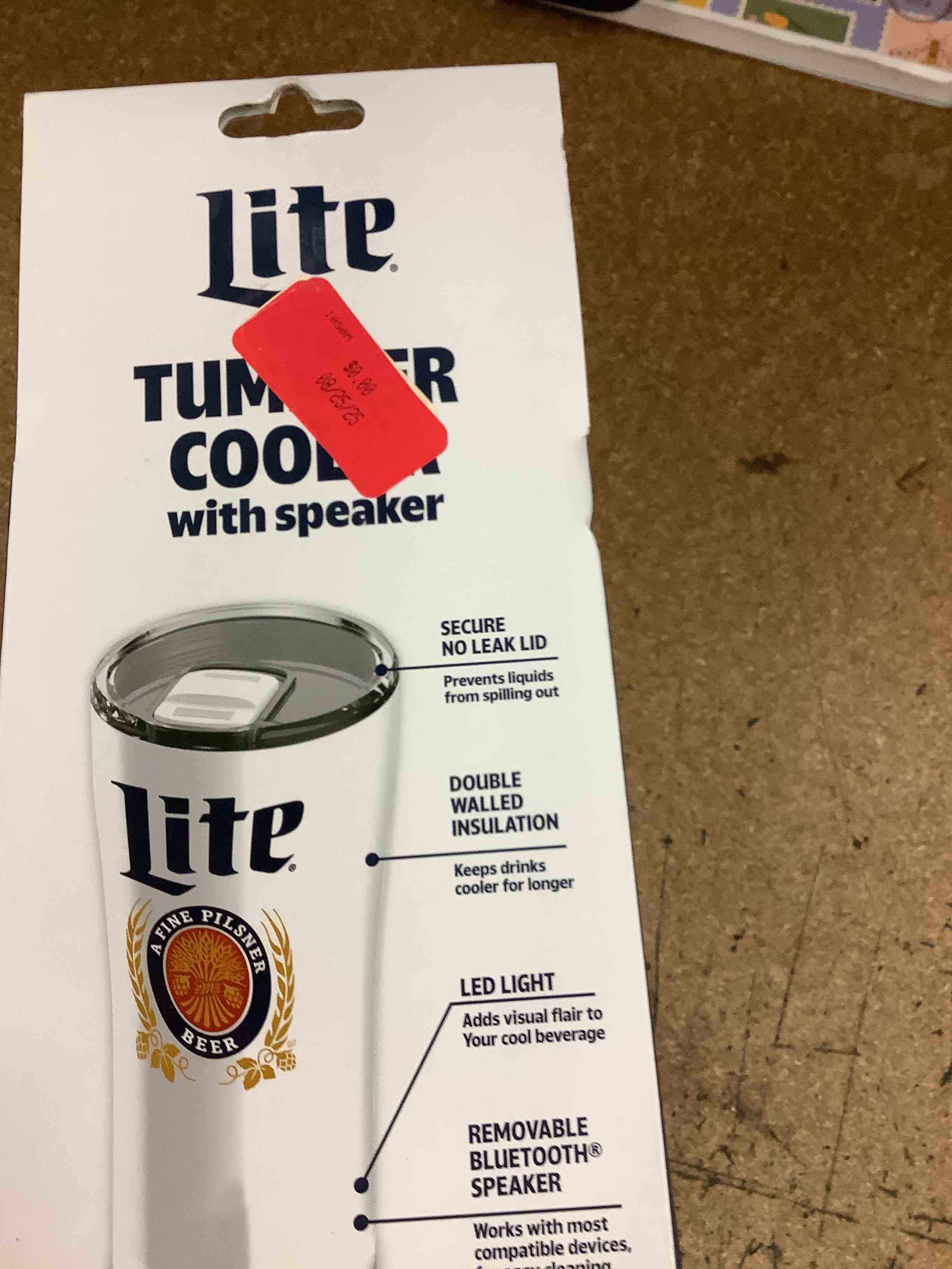 Miller Lite Stainless Steel Tumbler with Built in Bluetooth Speaker