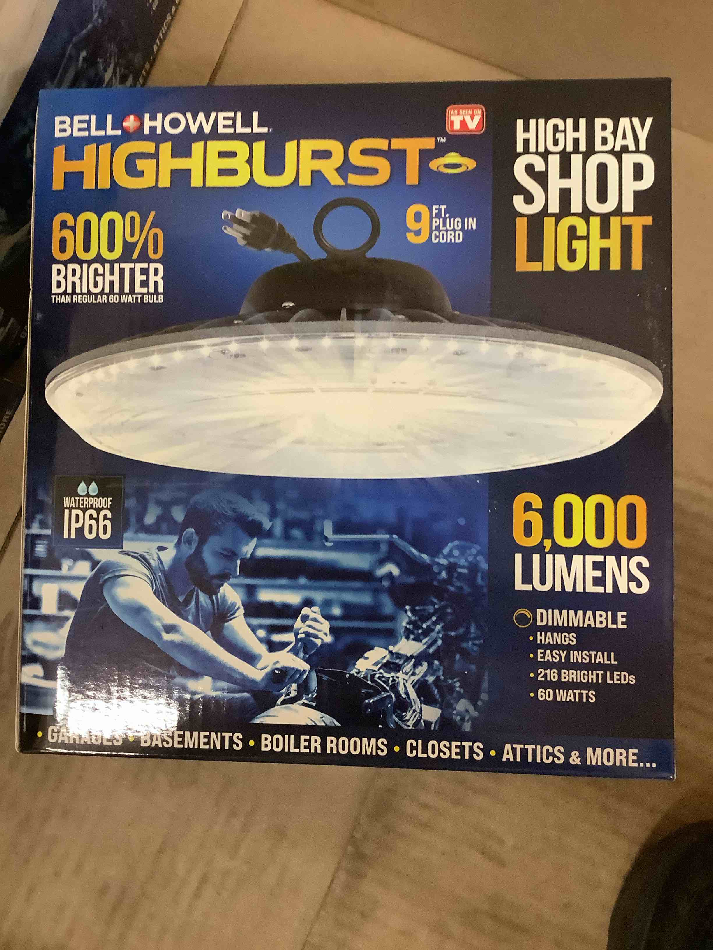 Condition photo showing Good Condition for bell and howell high bay shop lights bright led light 6000 lumens