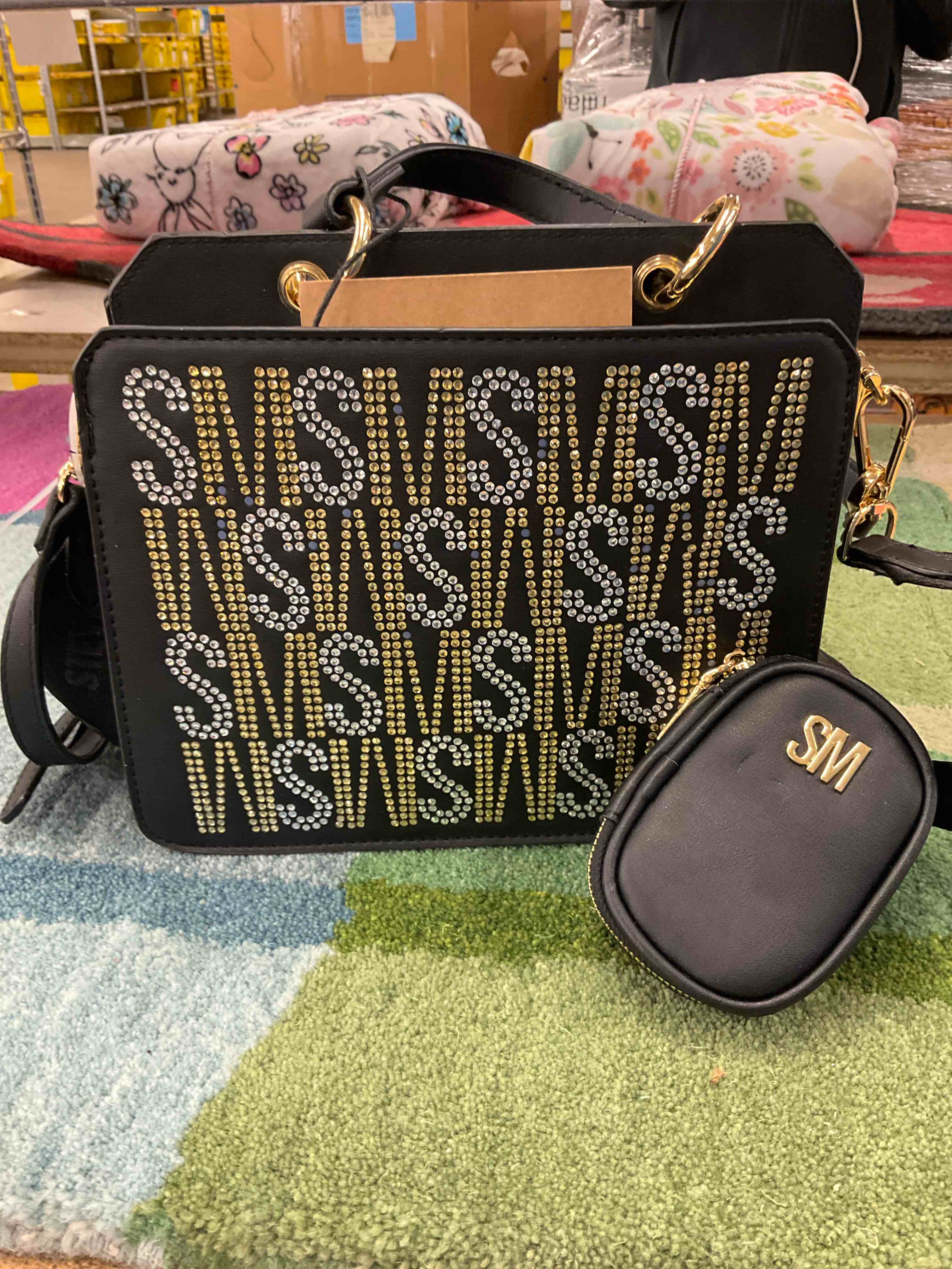 Bevelyn Rhinestone Logo Satchel