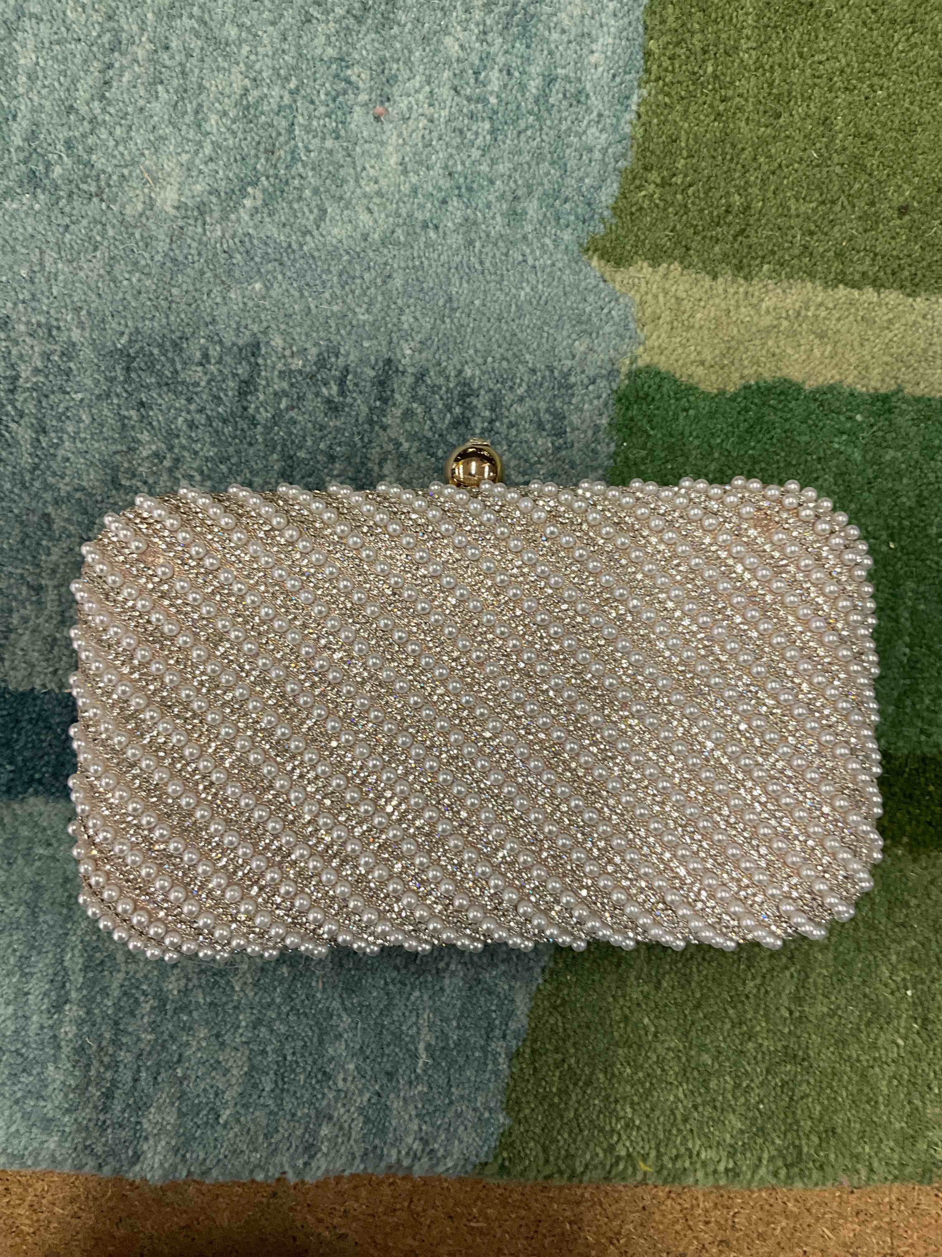 Pearl and Rhinestone Minaudiere Clutch