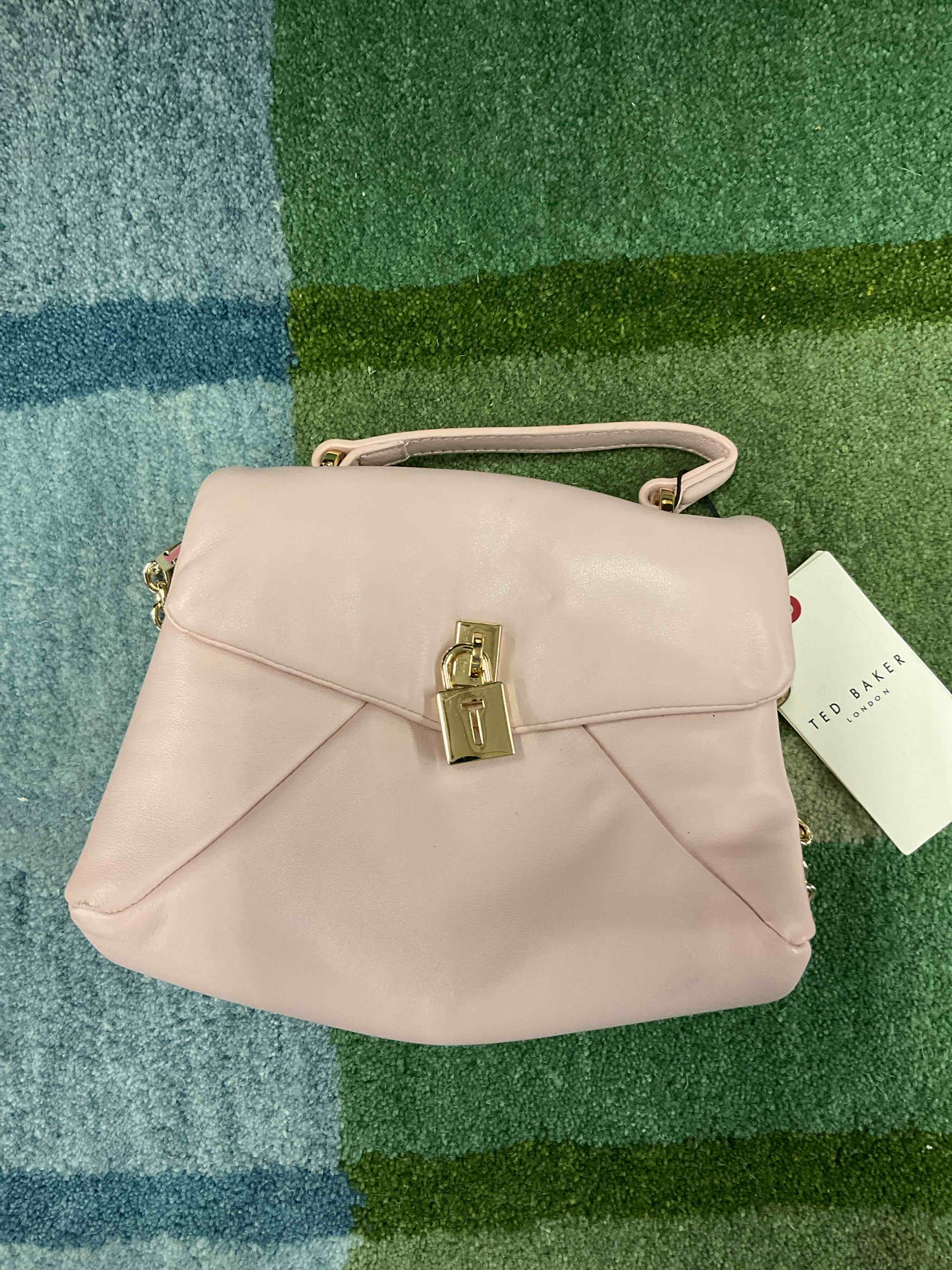 Poppy Puffy Padlock Leather Mini Satchel