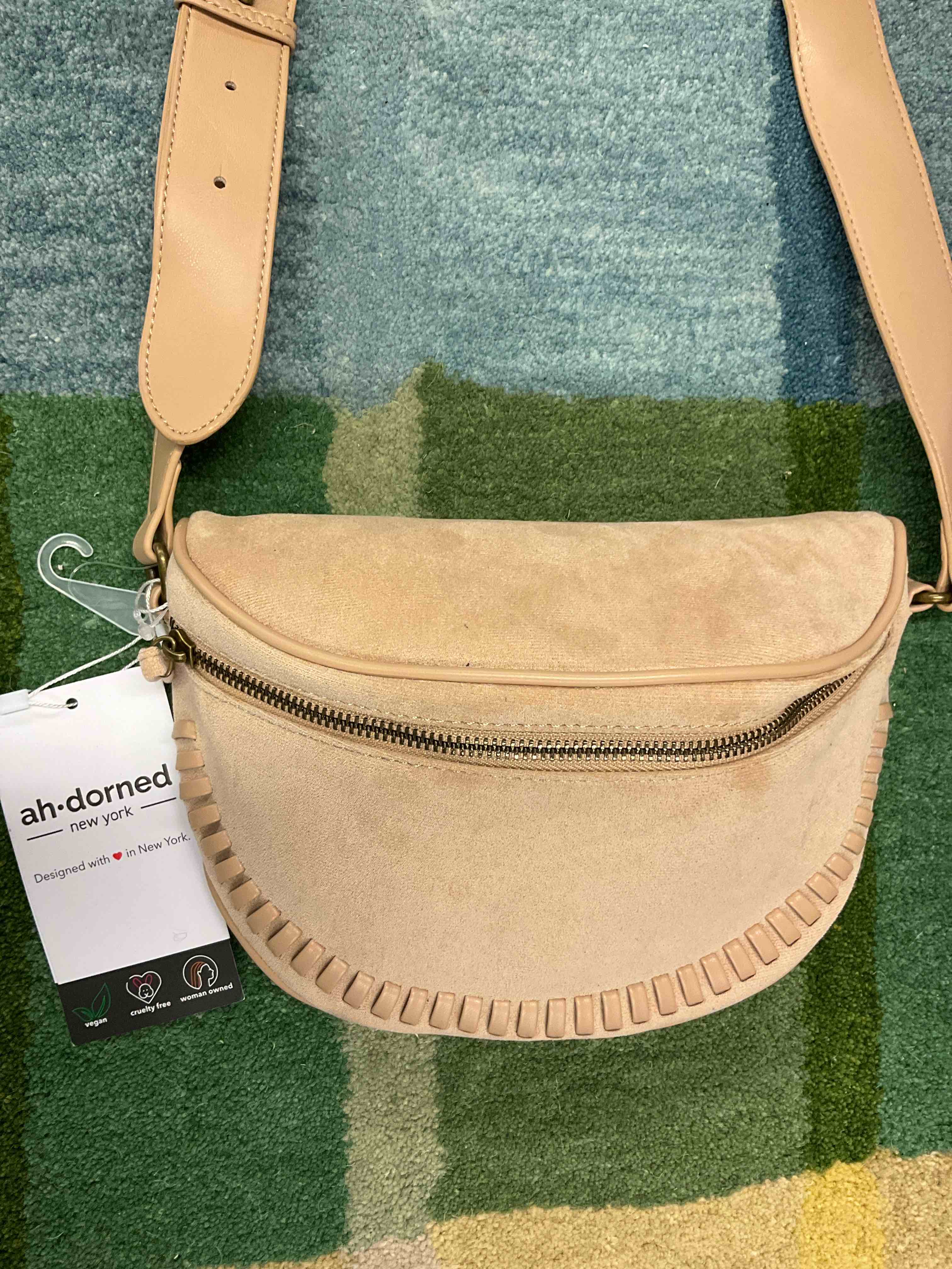 Faux Suede Crossbody Belt Bag