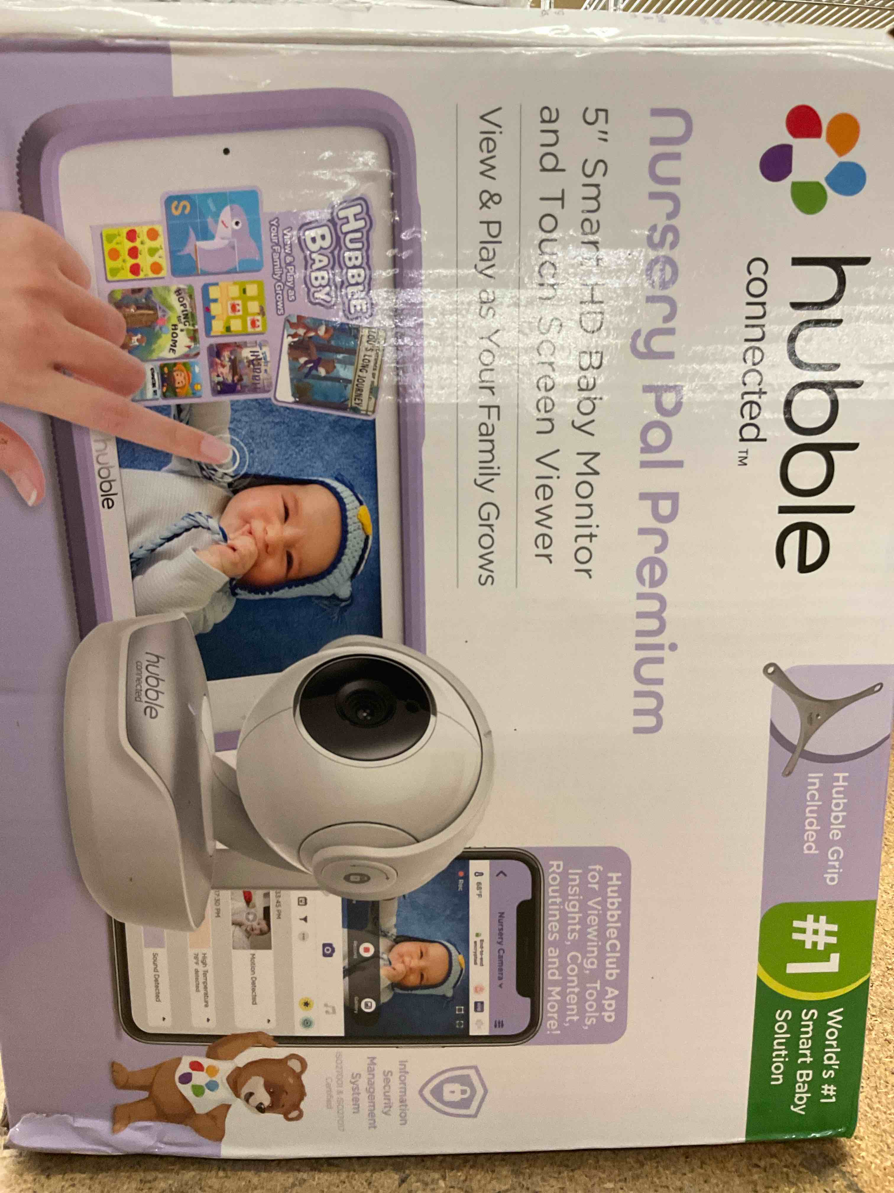 Hubble Connected Nursery Pal Premium  5” Smart HD Baby Monitor with Touch Screen Viewer