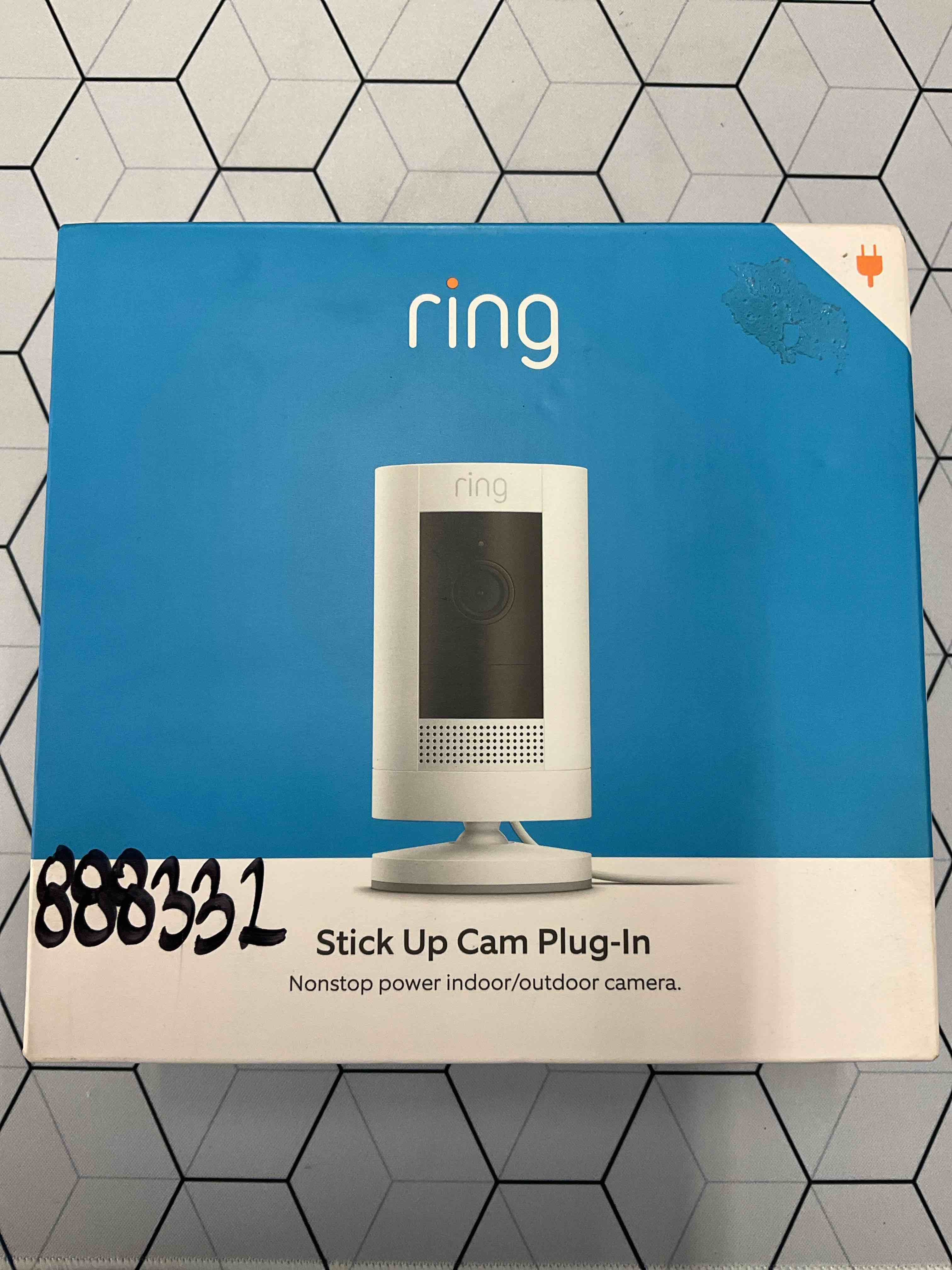 Ring - Stick Up Indoor/Outdoor Wired 1080p Security Camera - White