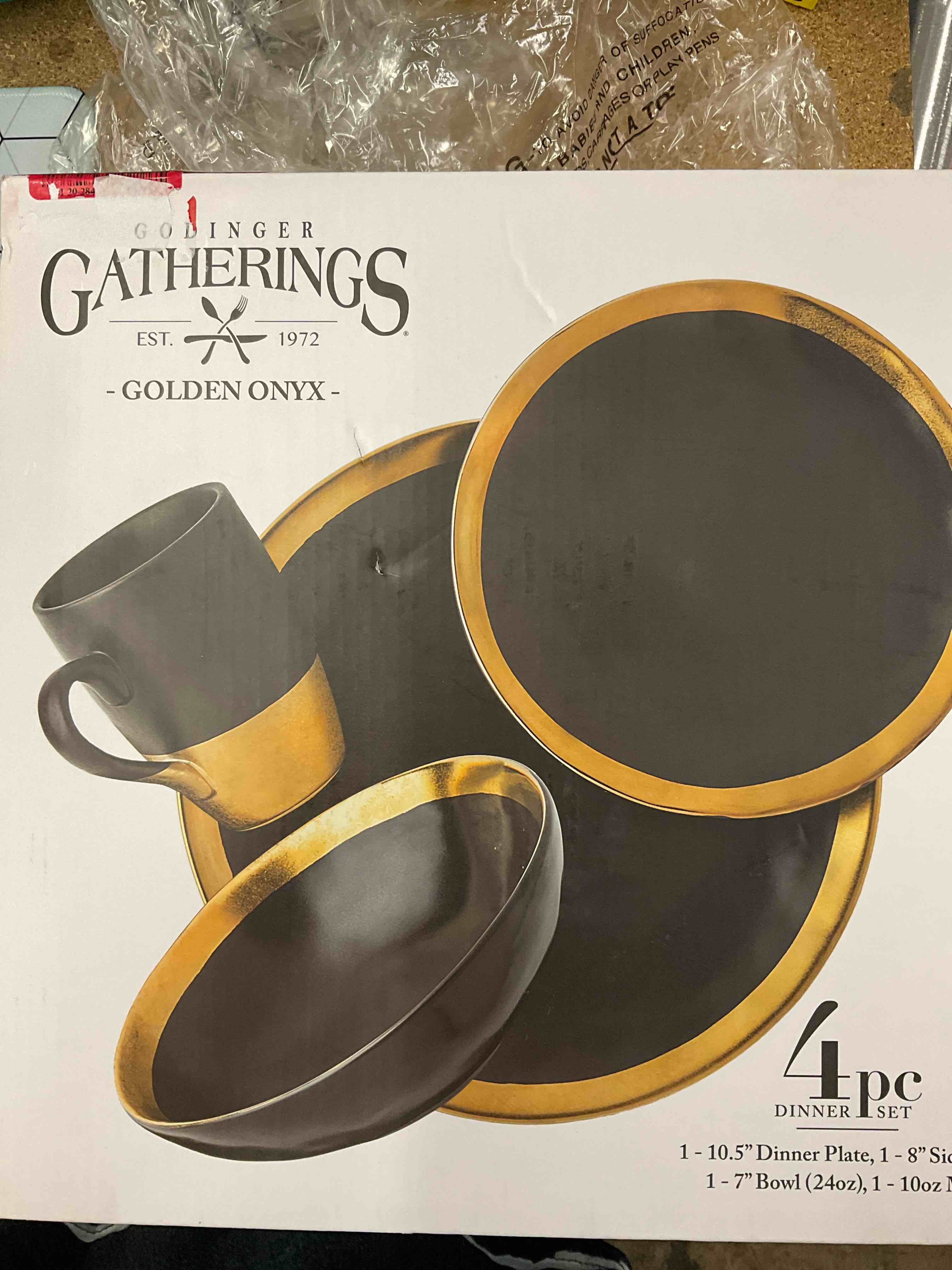 4pc Dinner Set - Golden Onyx