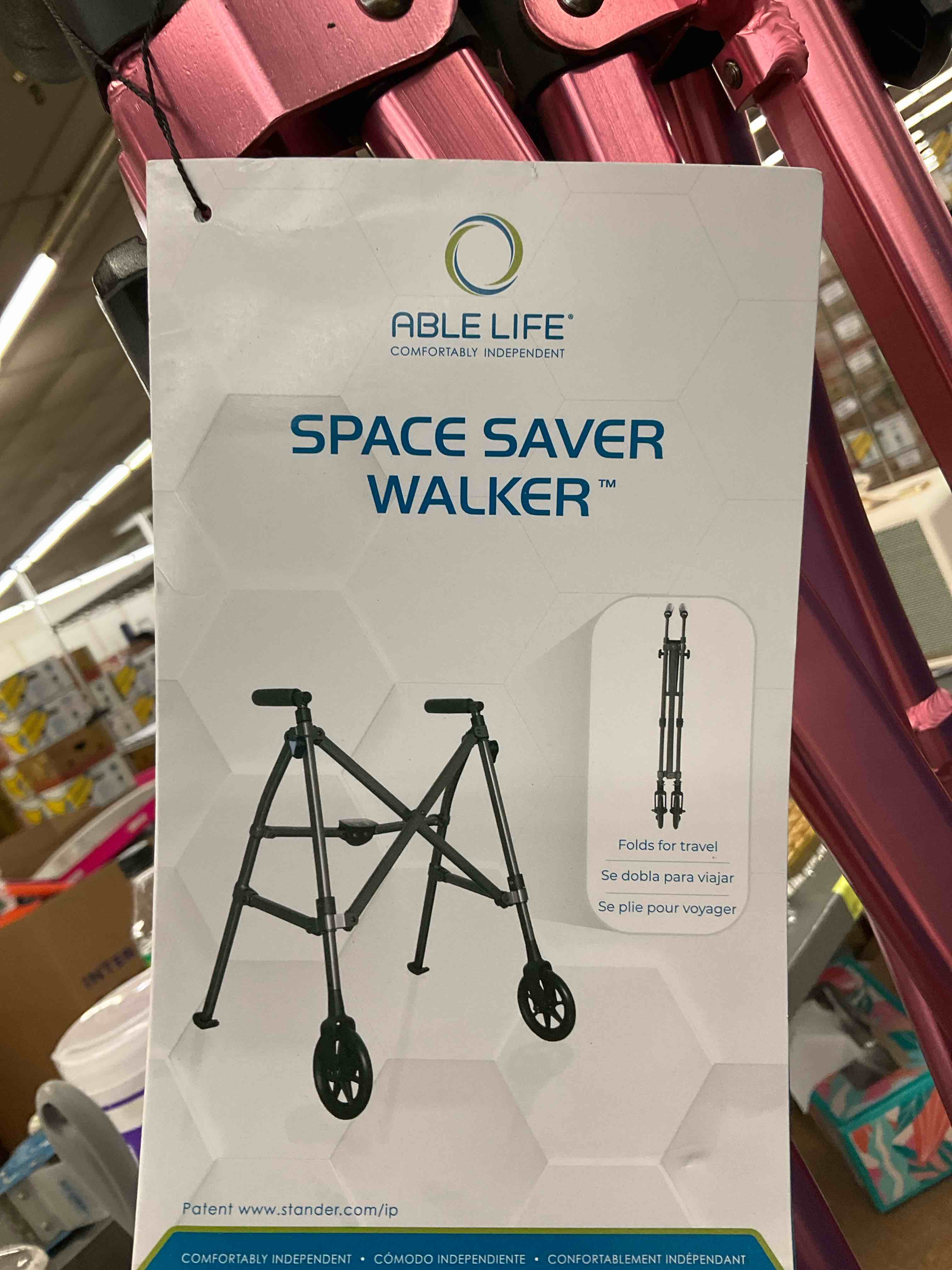 Able Life Space Saver Walker - Regal Rose