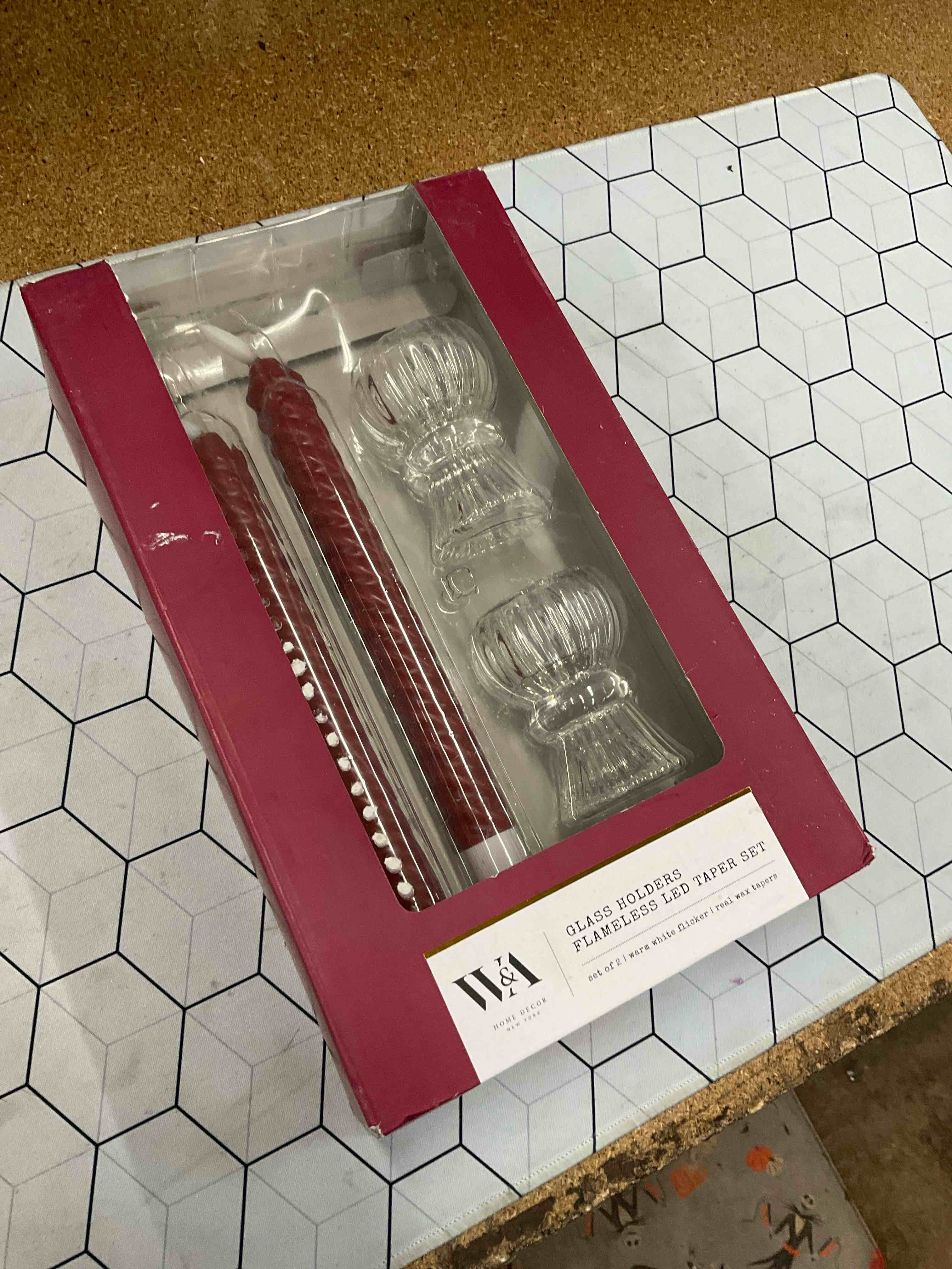 glass holders flameless led taper set 