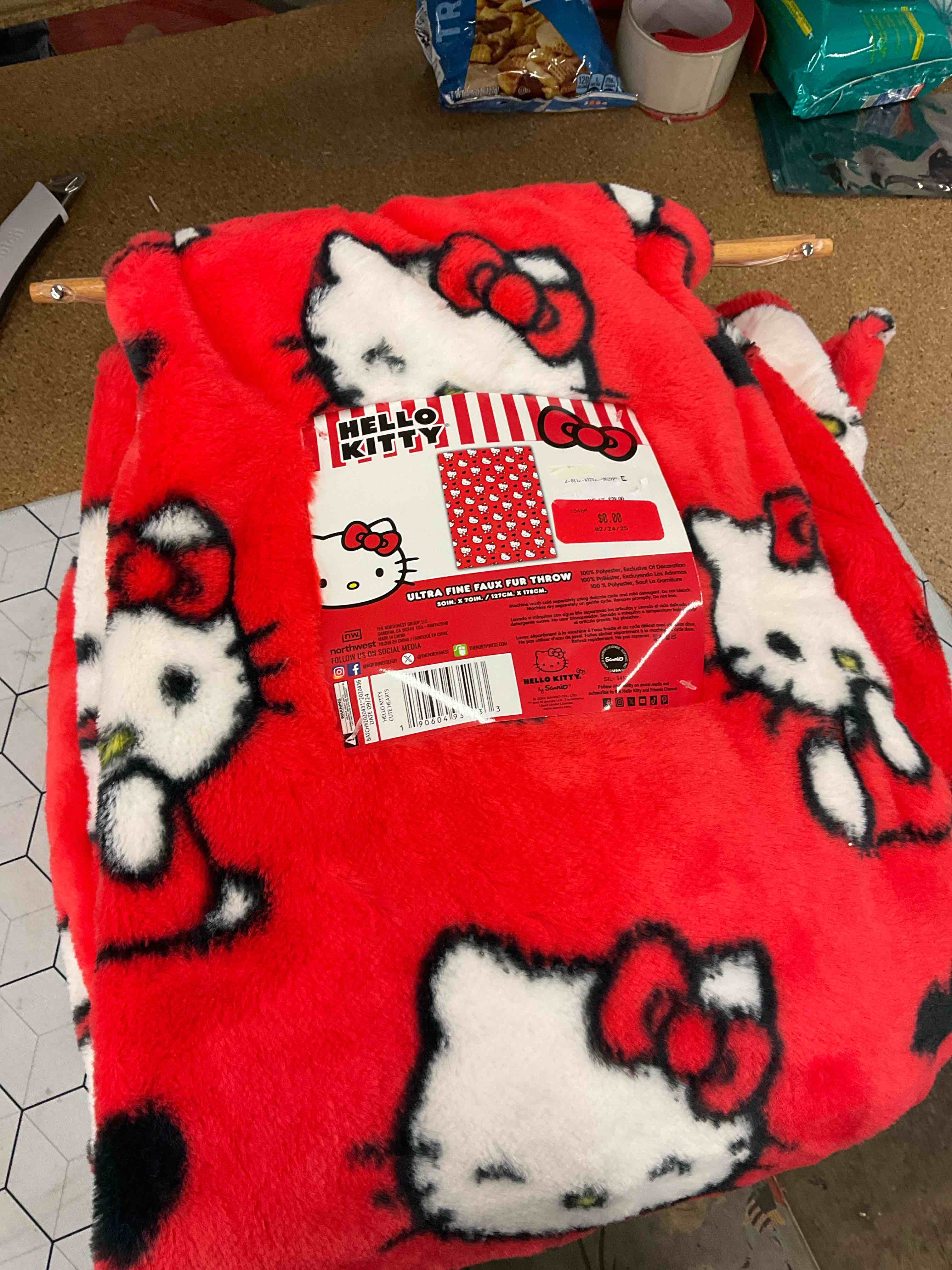 hello Kitty fur throw 