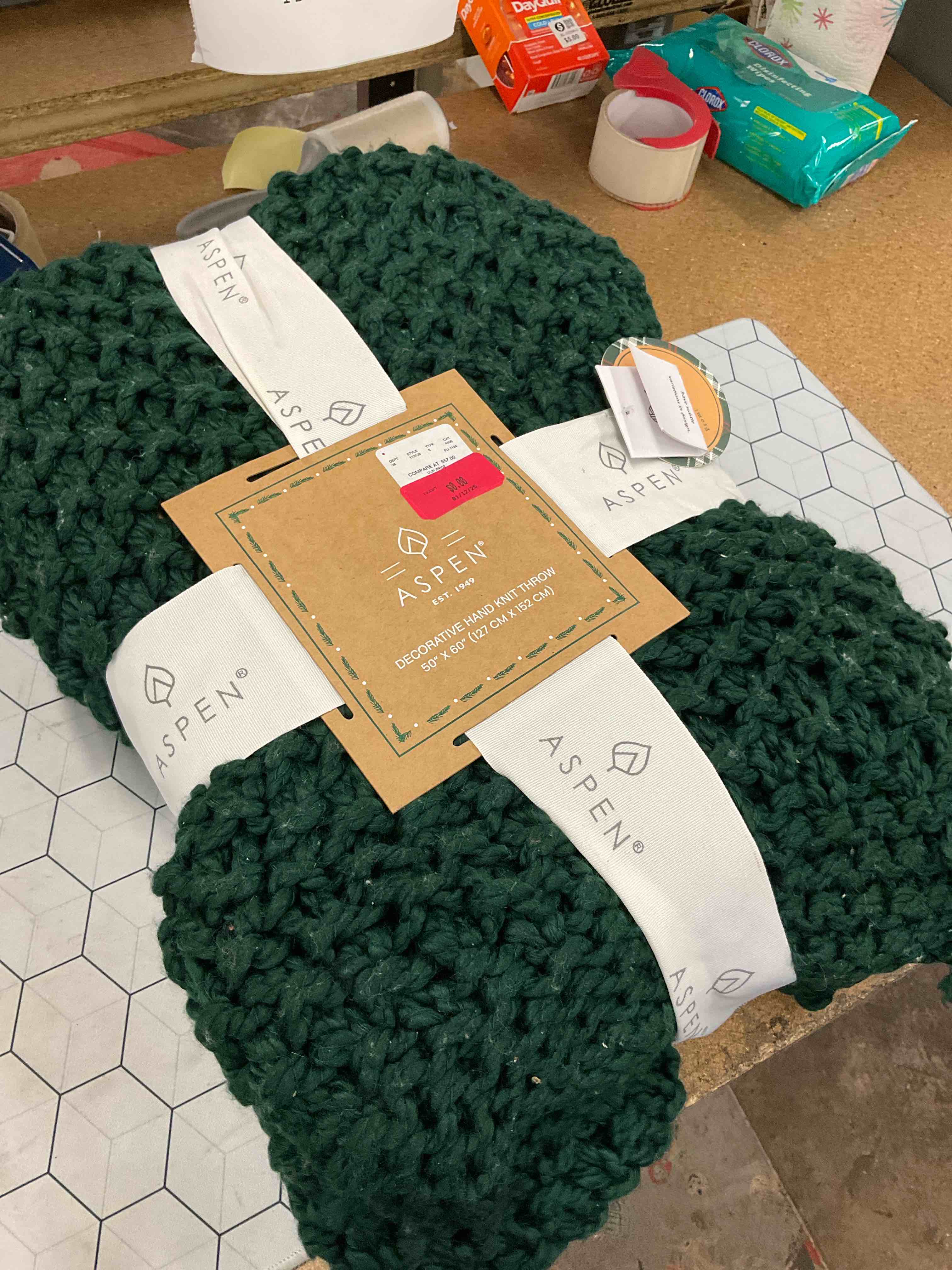 decorative hand knit throw