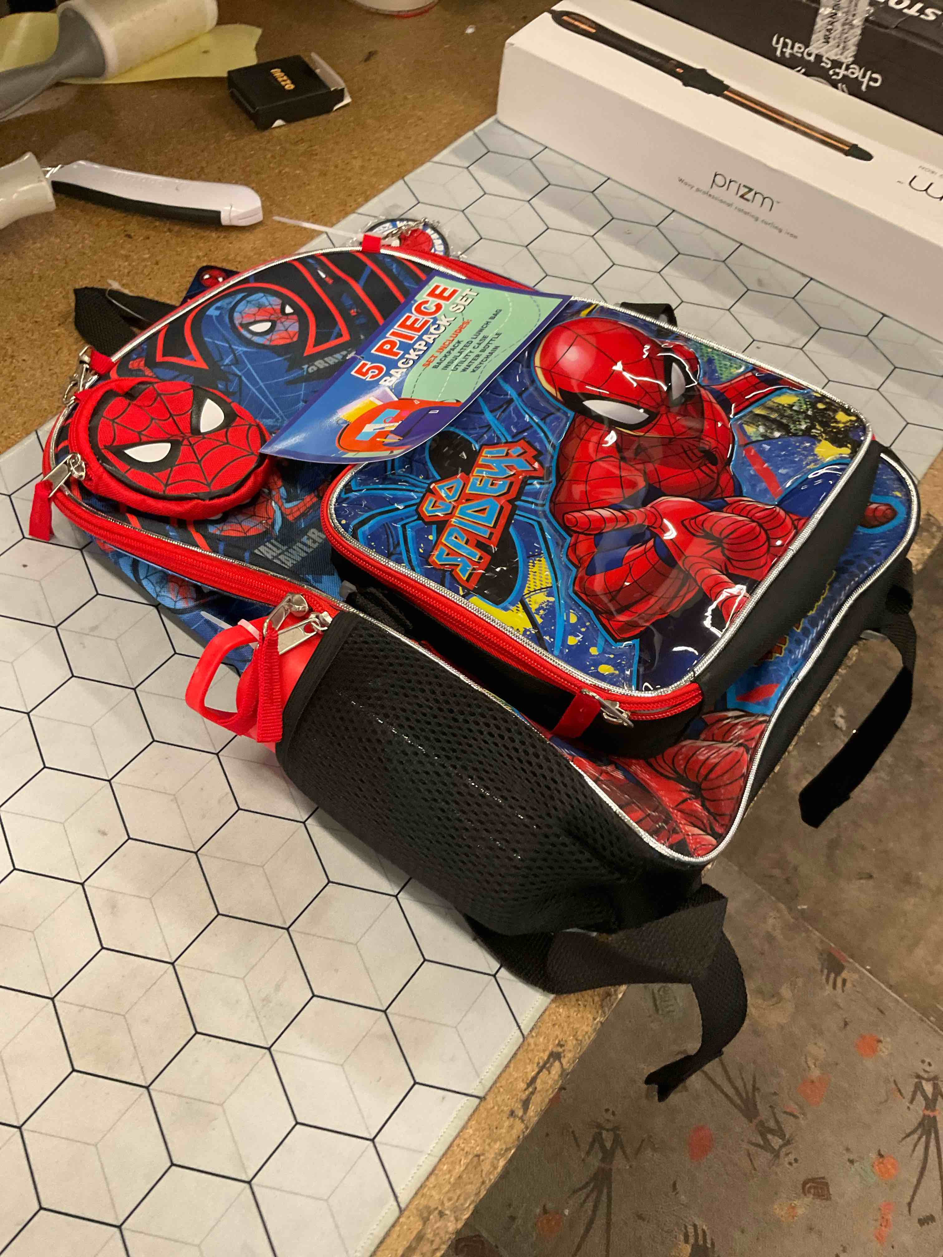 Condition photo showing Good Condition for spider Man backpack 