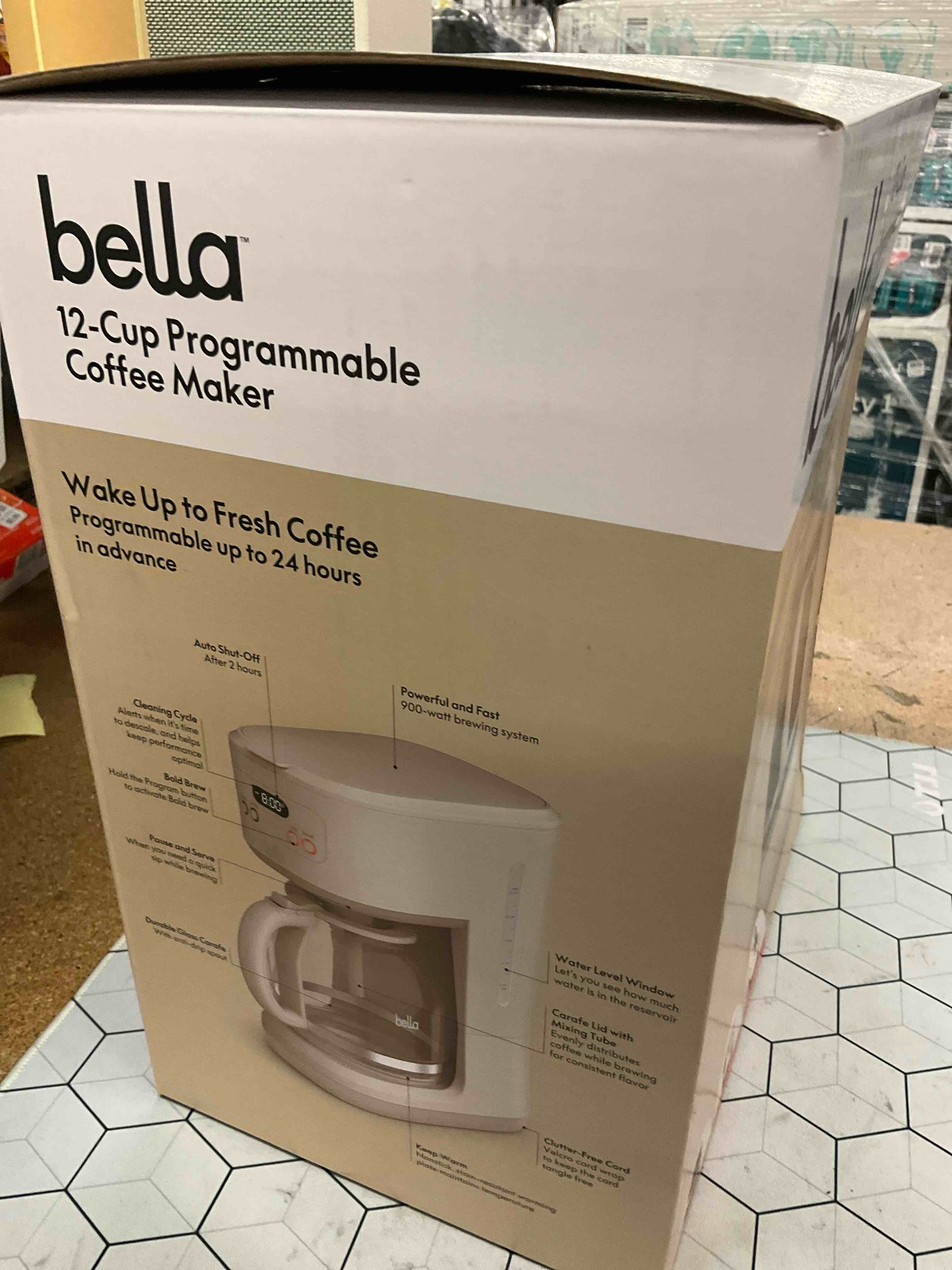 Condition photo showing As Is for 12 cup programmable coffee maker 