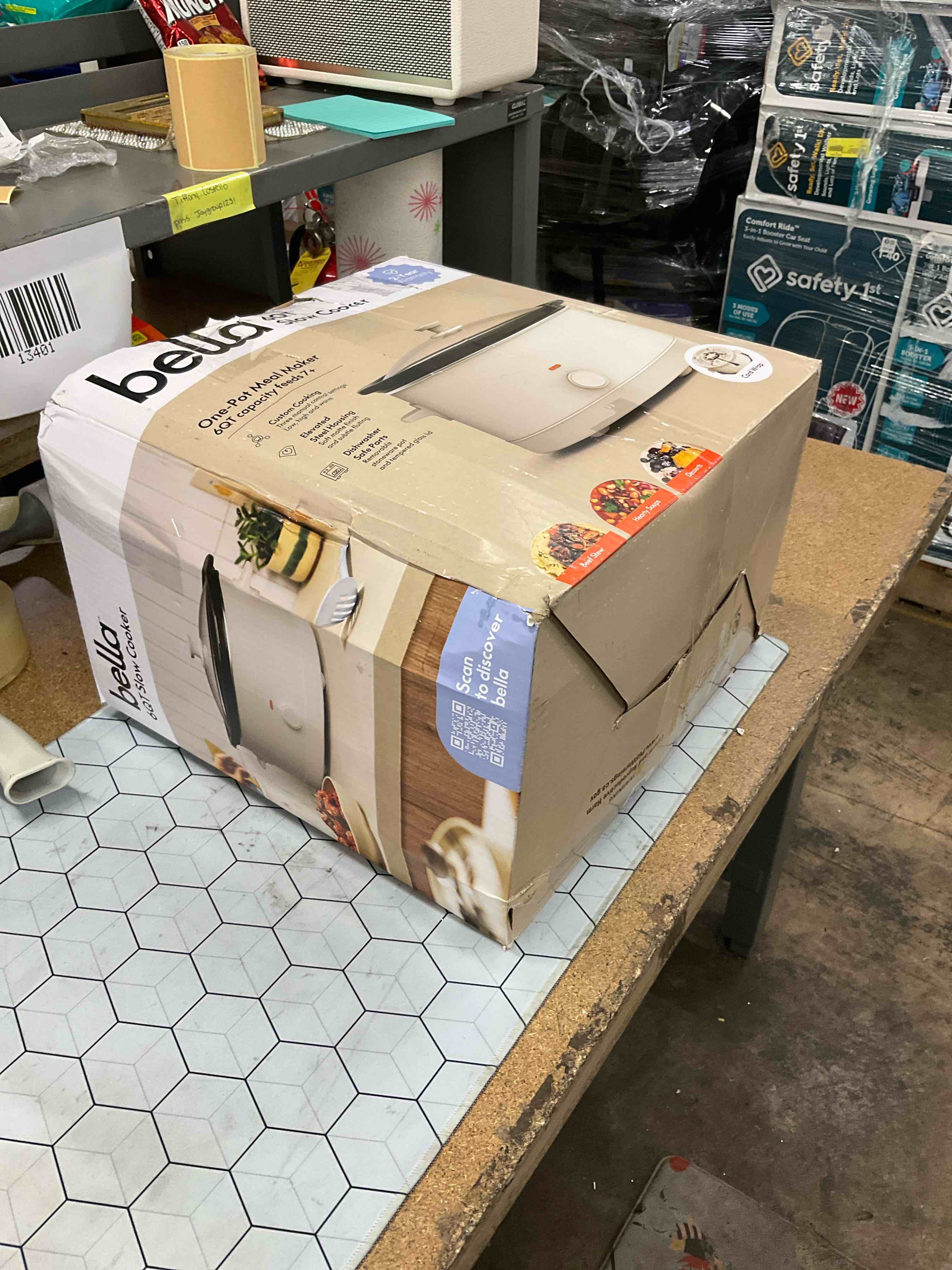 Condition photo showing As Is for 6 quart slow cooker 