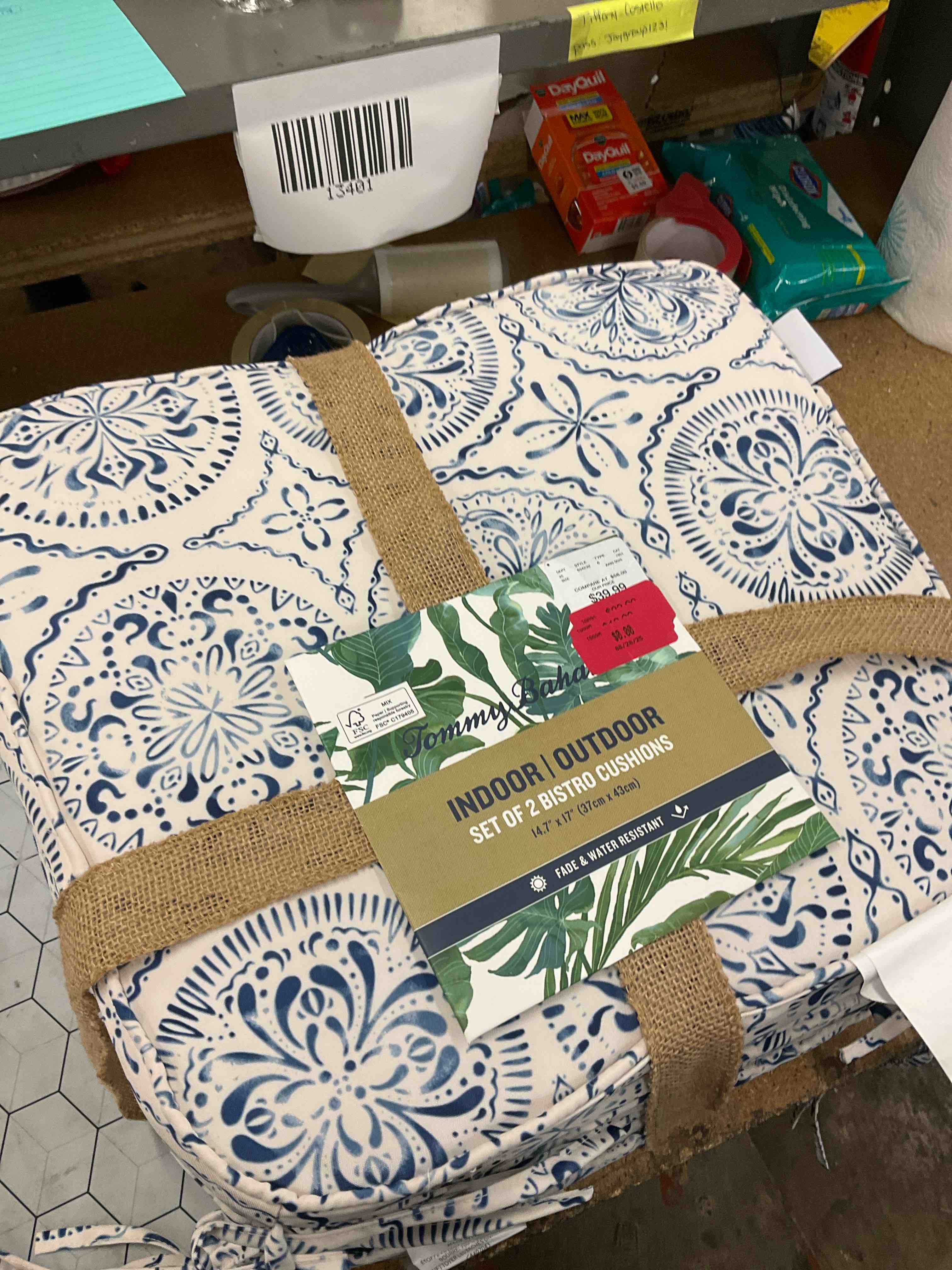 indoor outdoor set of 2 bistro cushions