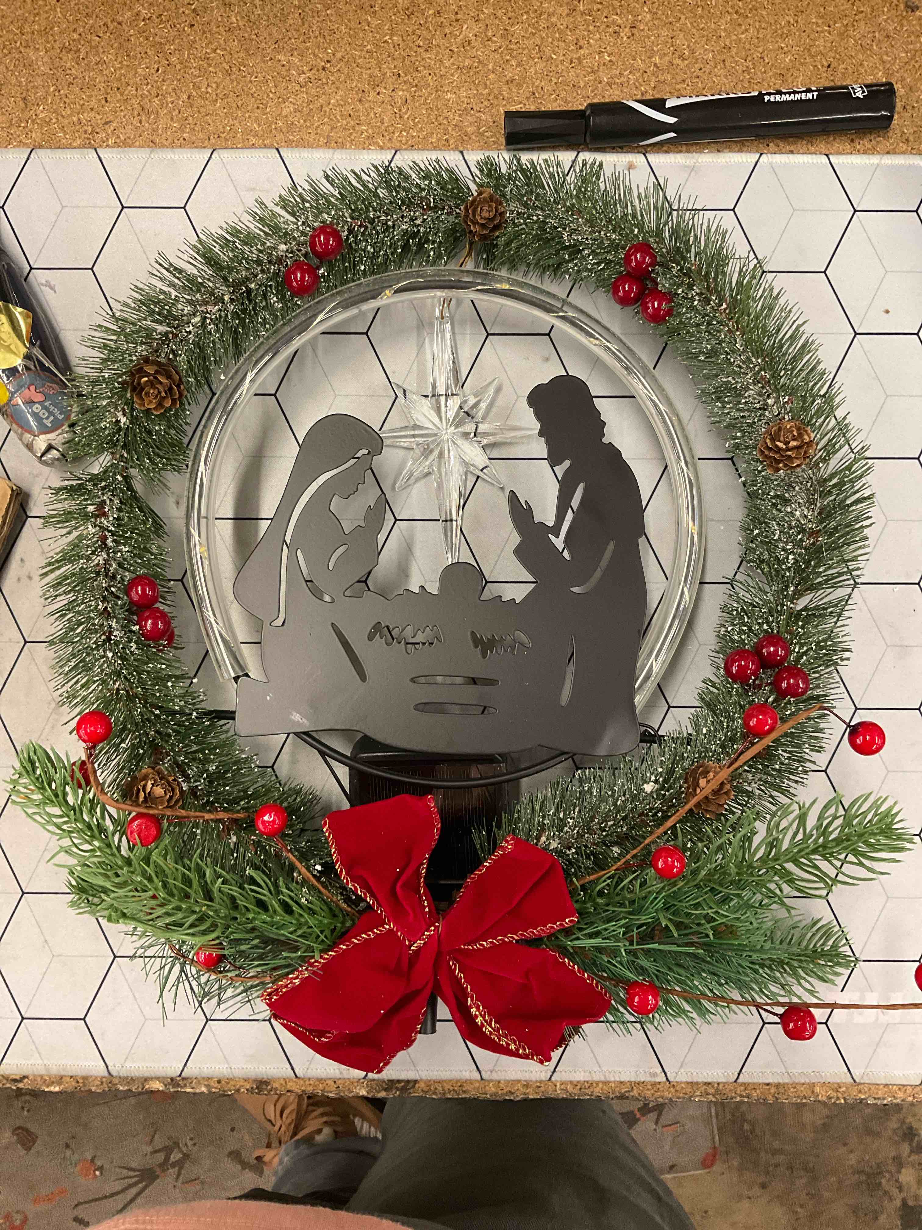 Solar Nativity Stake - Outdoor Christmas Decor