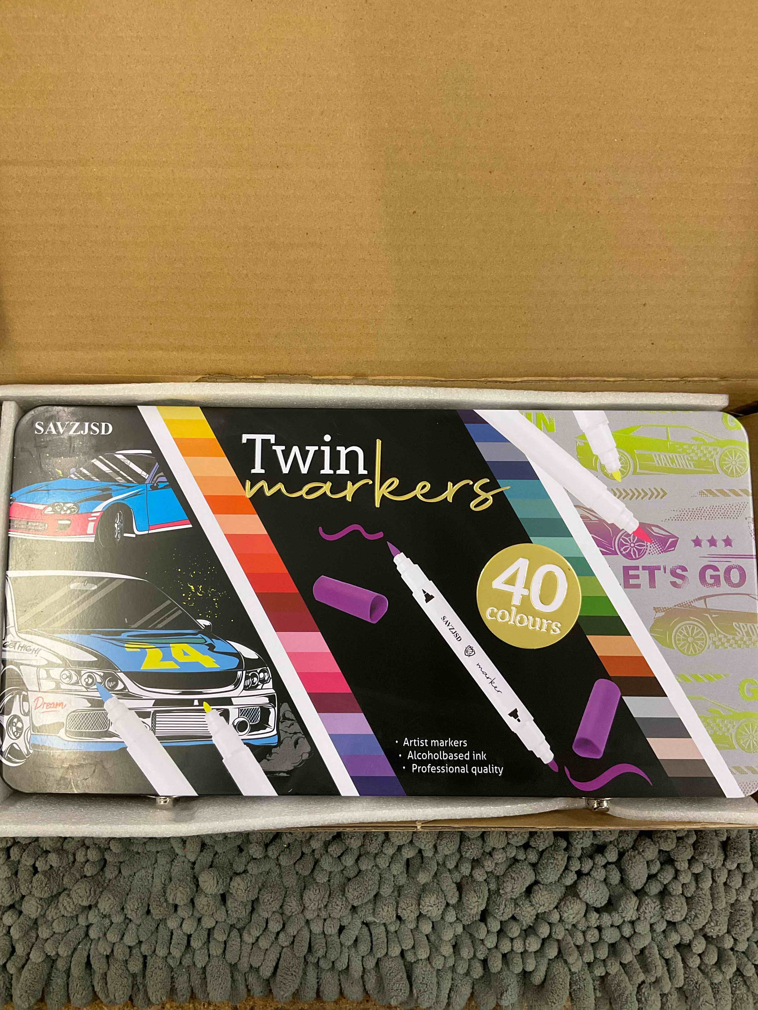 SAVZJSD 40 Colors Alcohol Markers Dual Tip New Design