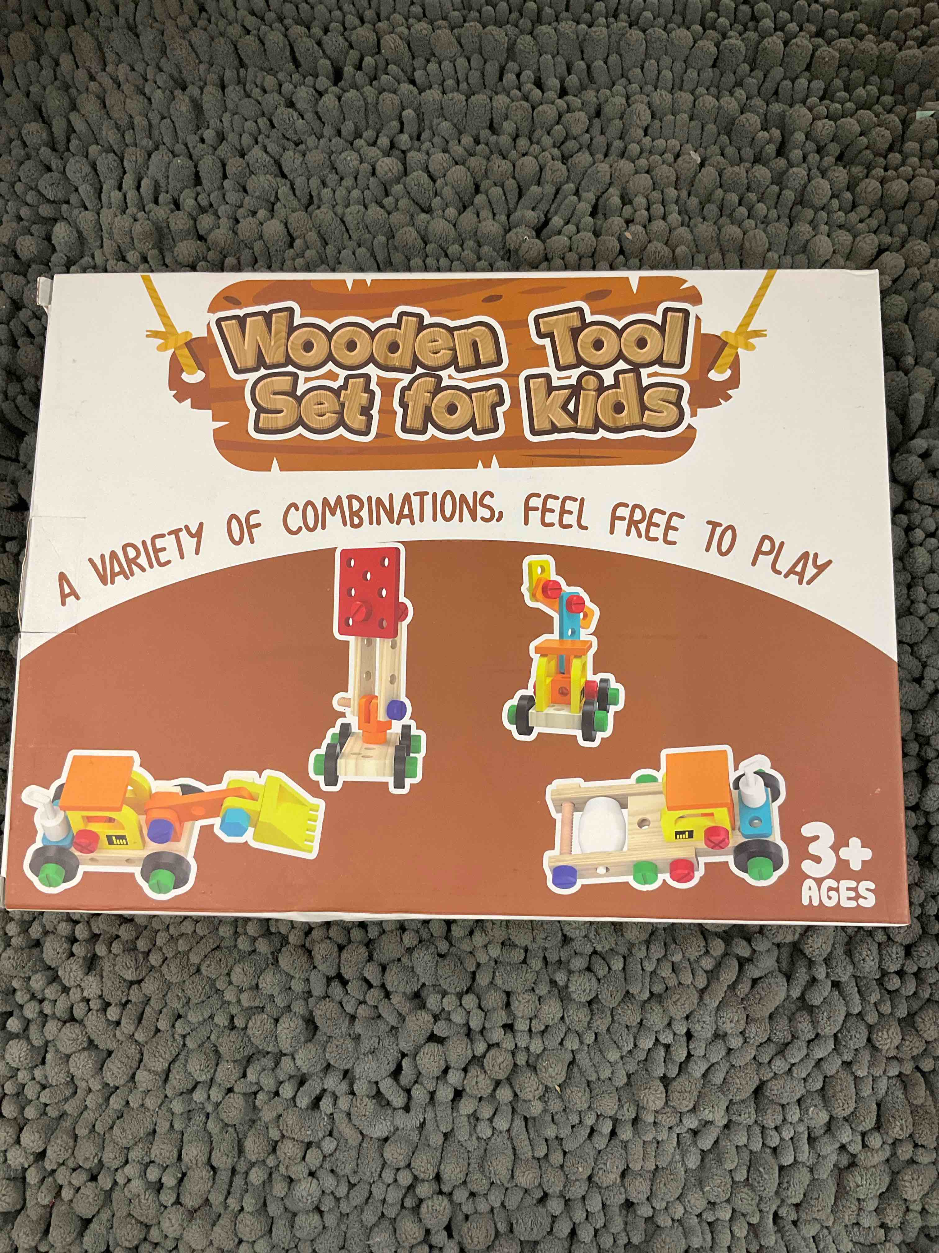 Wooden Tool Set For Kids Ages 3+