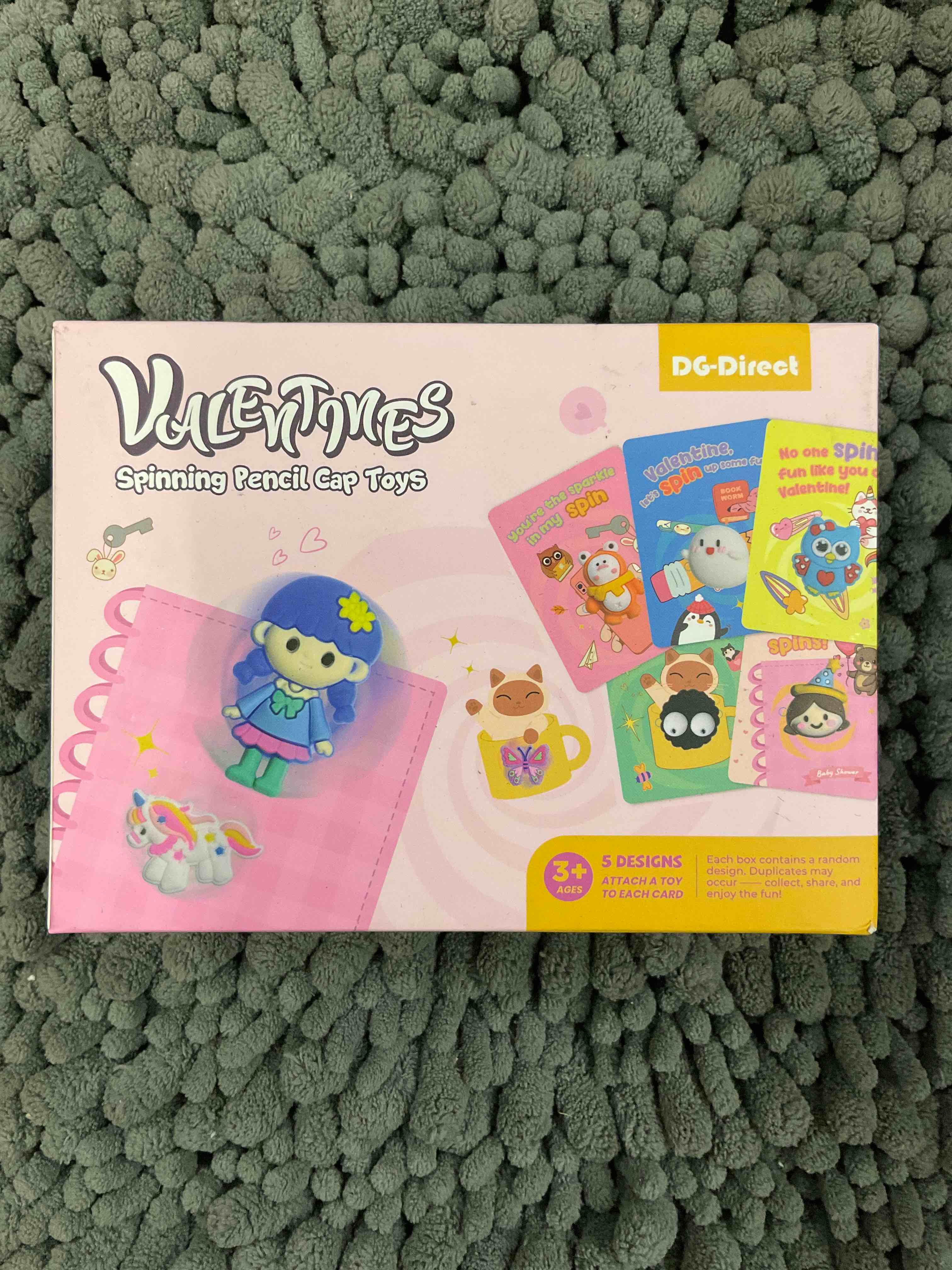Valentines Spinning Pencil Cap Toys 