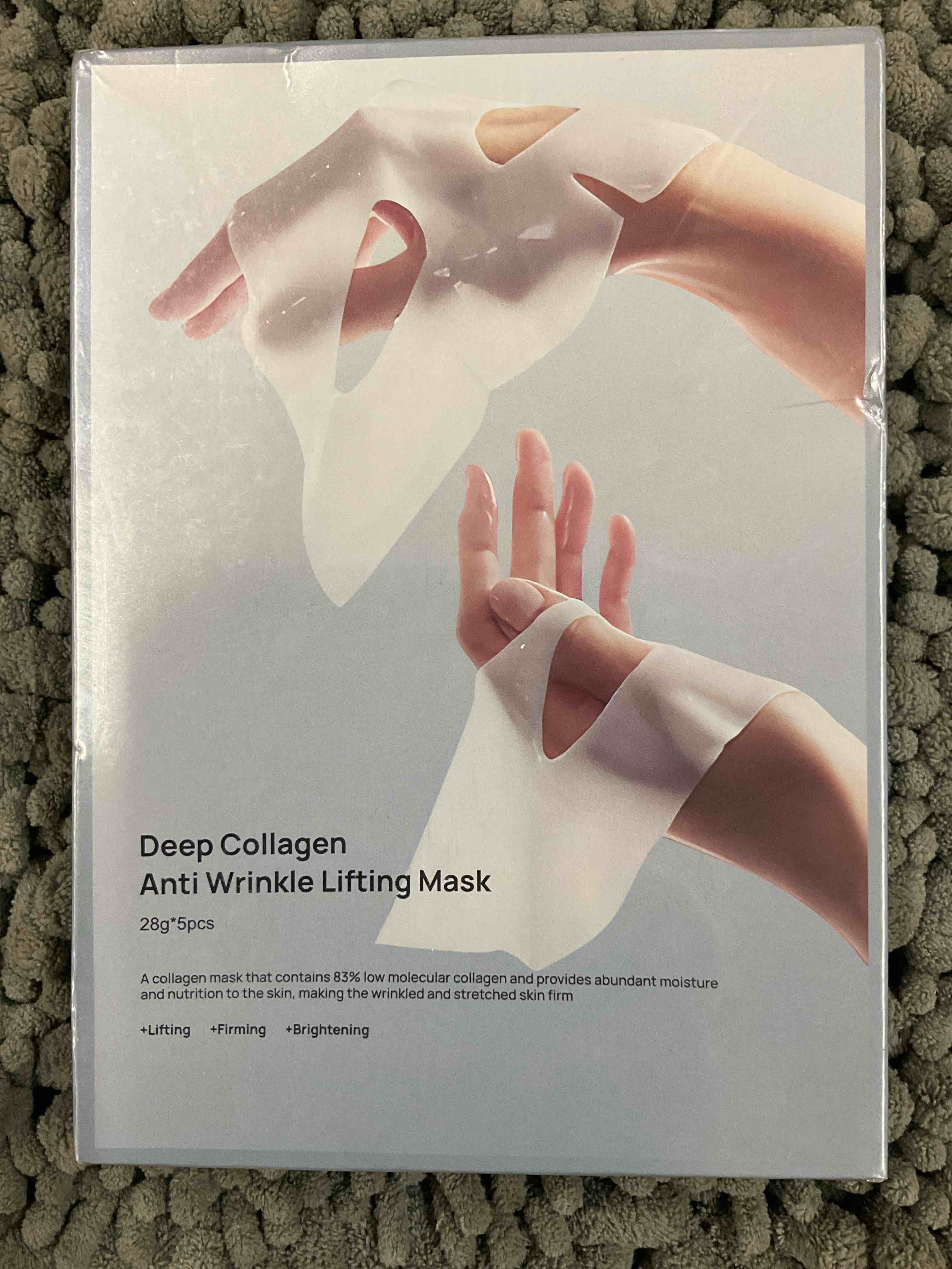 5 pack deep collagen face mask, bio-collagen korean overnight hydrogel mask, anti wrinkle firming lifting korean collagen films for improve skin elasticity, firming and moisturizing