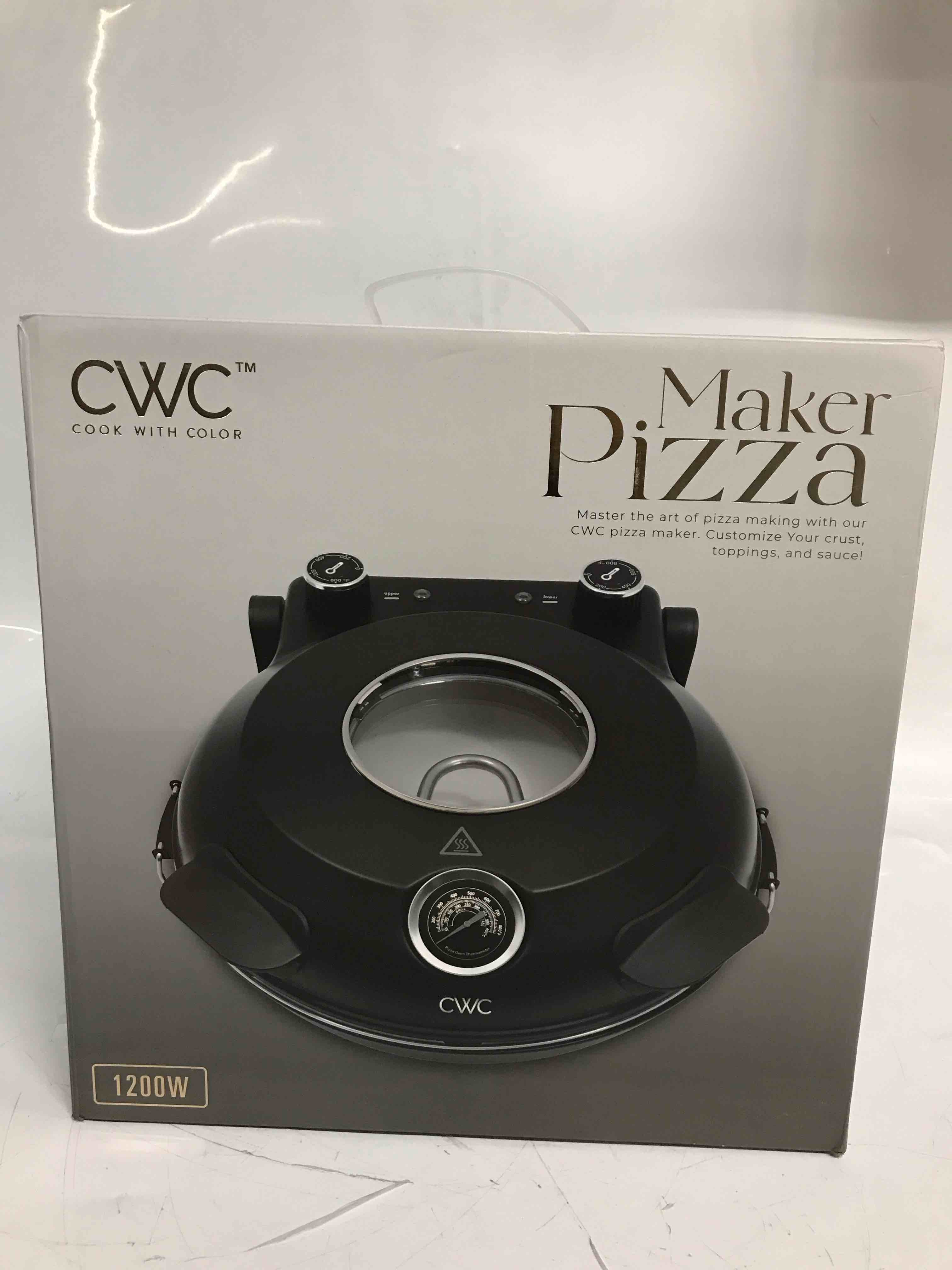 cook with color electric indoor pizza oven – crispy crust countertop pizza maker, heats up to 800?f, 12 inch ceramic stone, dual temperature control knobs, bamboo peel included, black