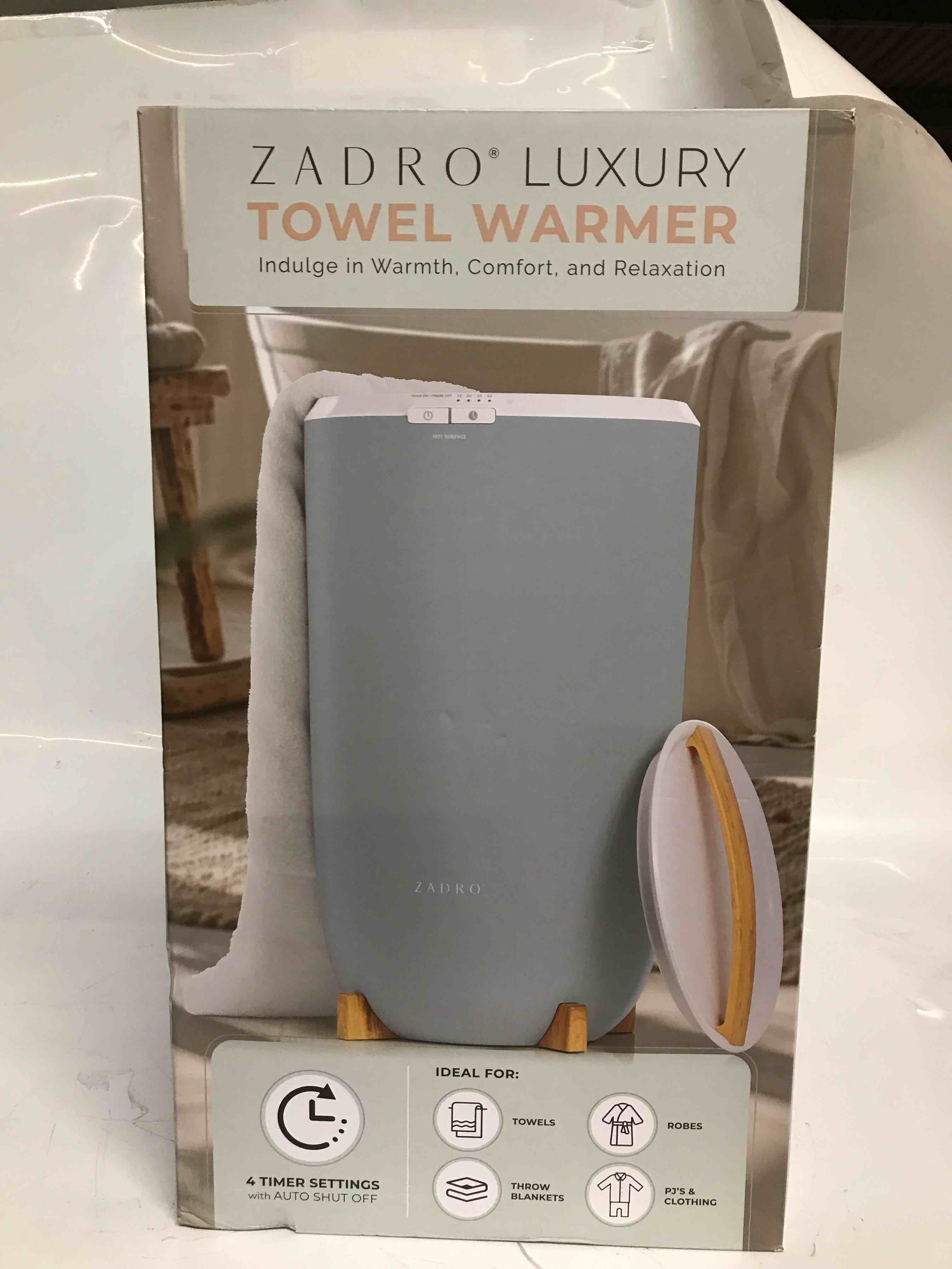 zadro twb towel warmer, large | 20l | 12" dia. x 21 1/4 “tall, gray