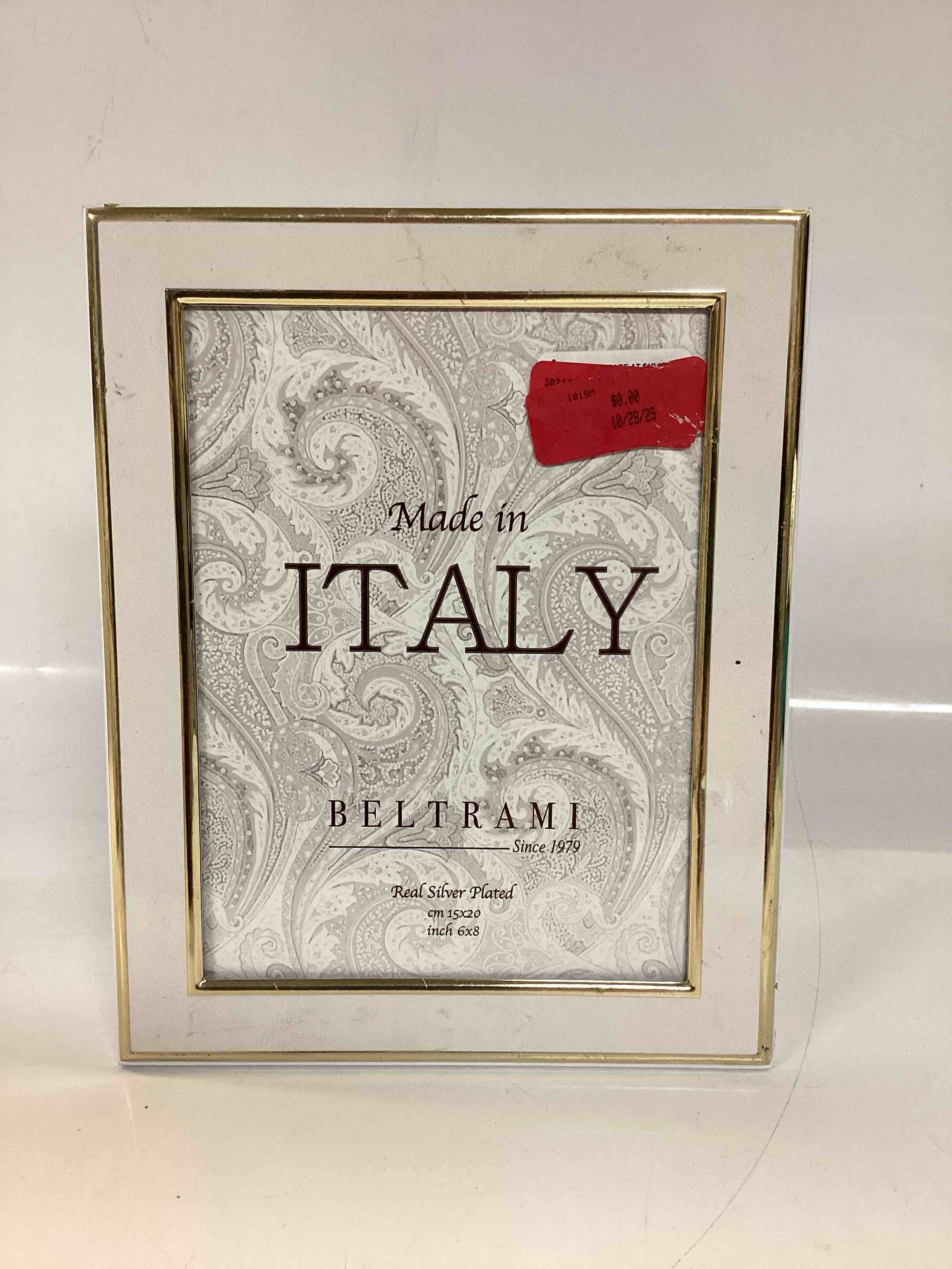 Beltrami Made in Italy Real Silver Plated 6x8 Photo Frame