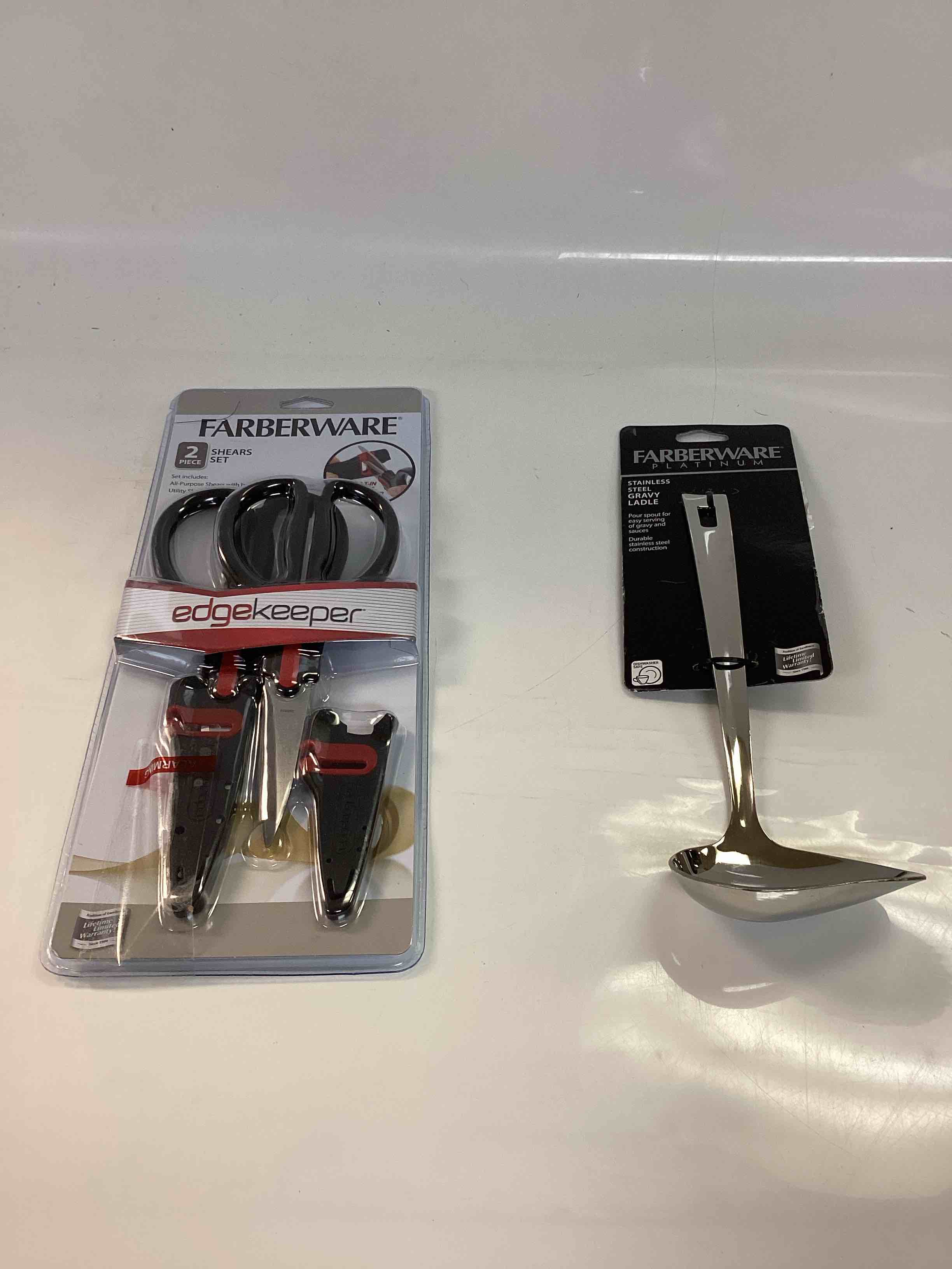 Farberware Kitchen Utensil Set - 2 Kitchen Shears w/Sheath and a Stainless Steel Gravy Ladel