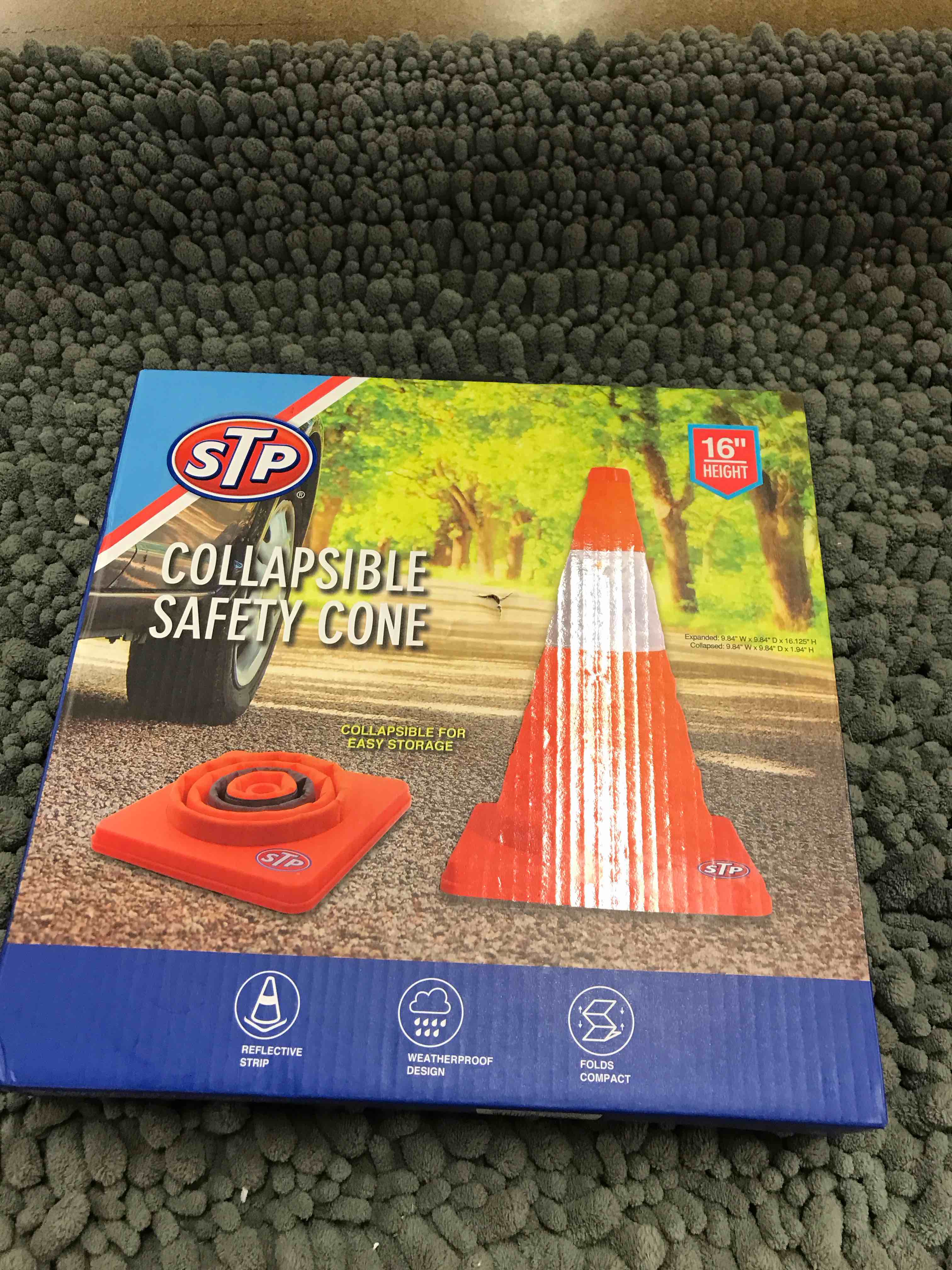 Condition photo showing New/Like New for collapsible safety cone