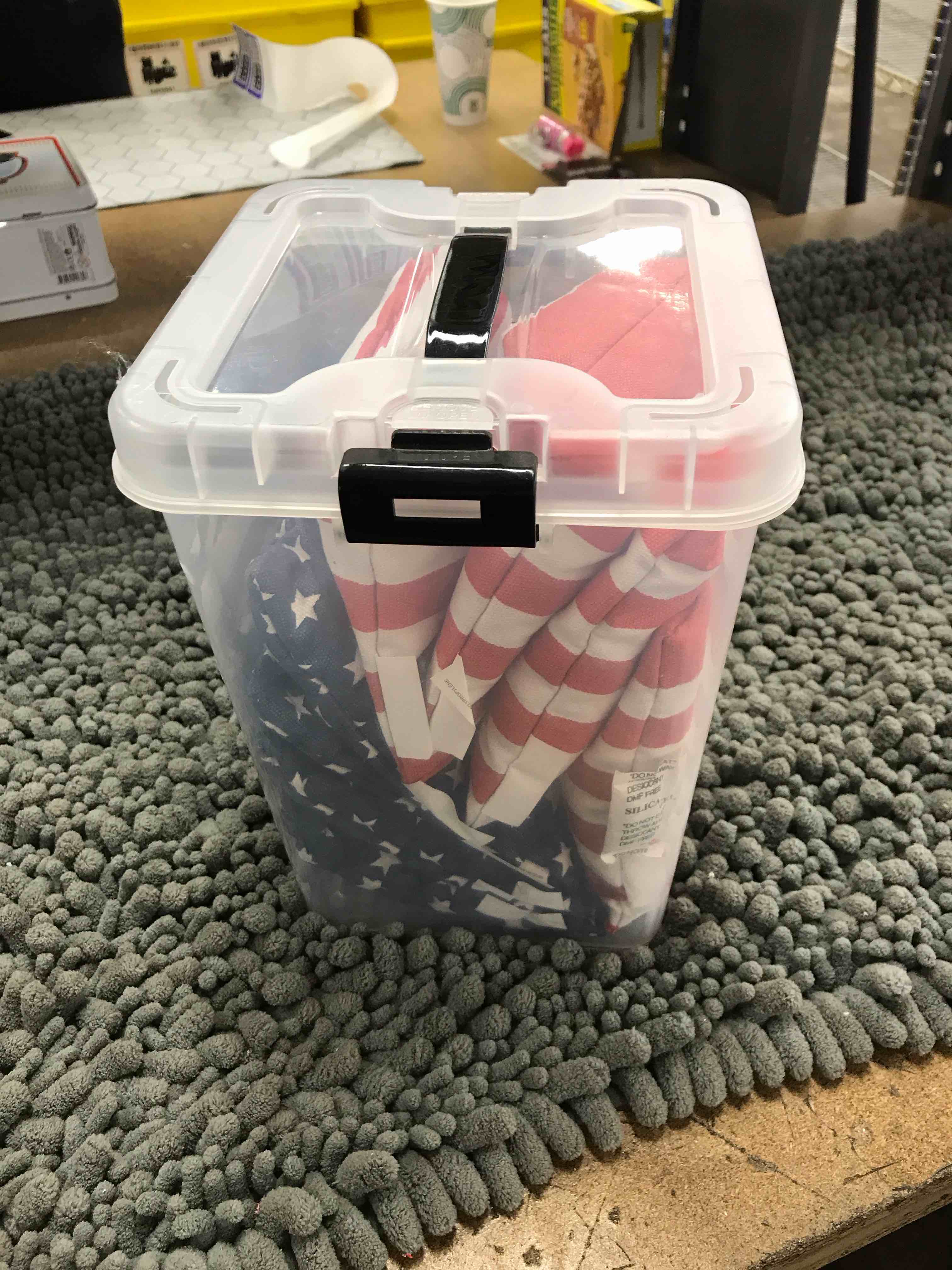 Condition photo showing New/Like New for stars & stripes cornhole bags
