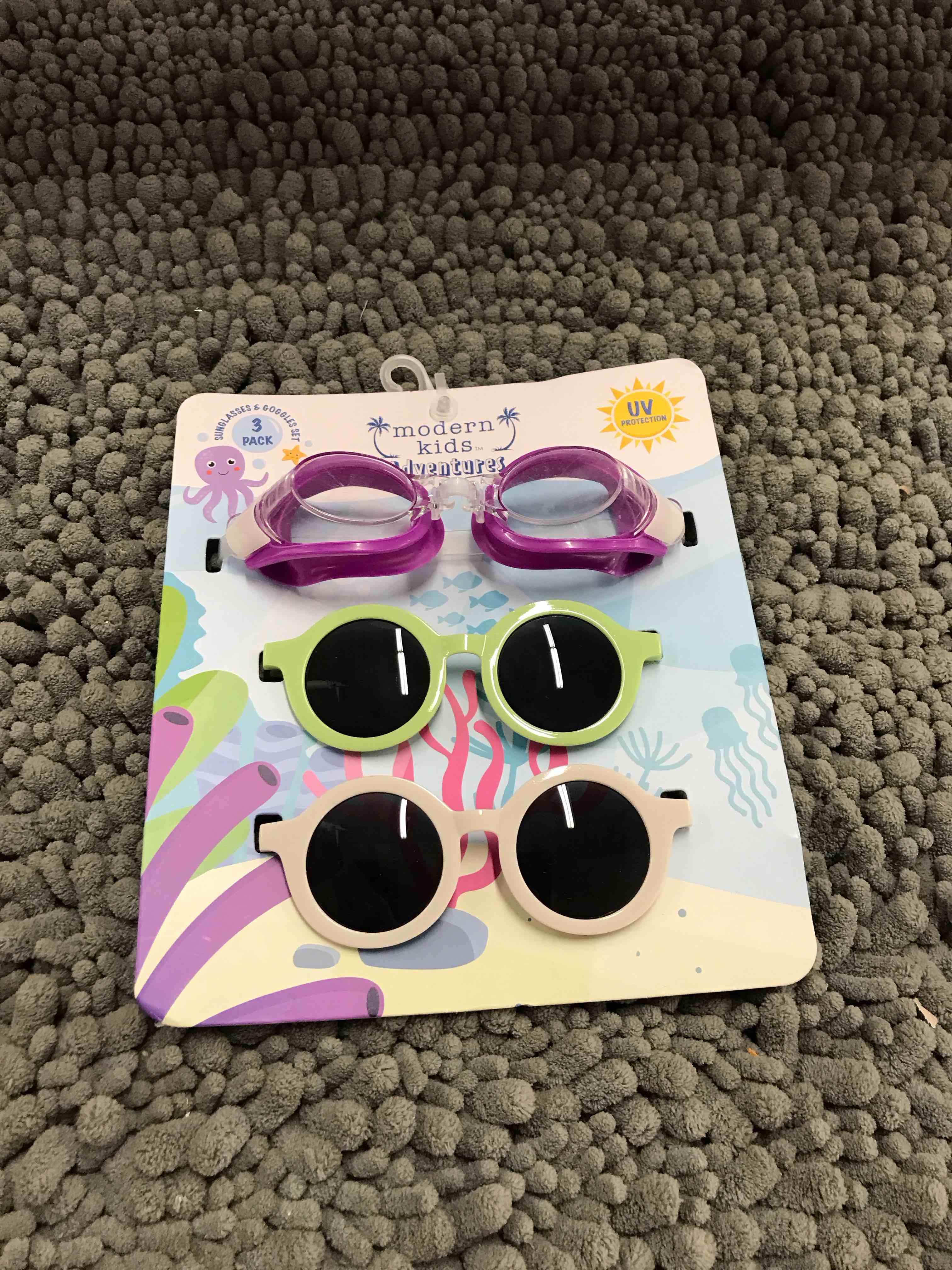 3 pack sunglasses & goggles set