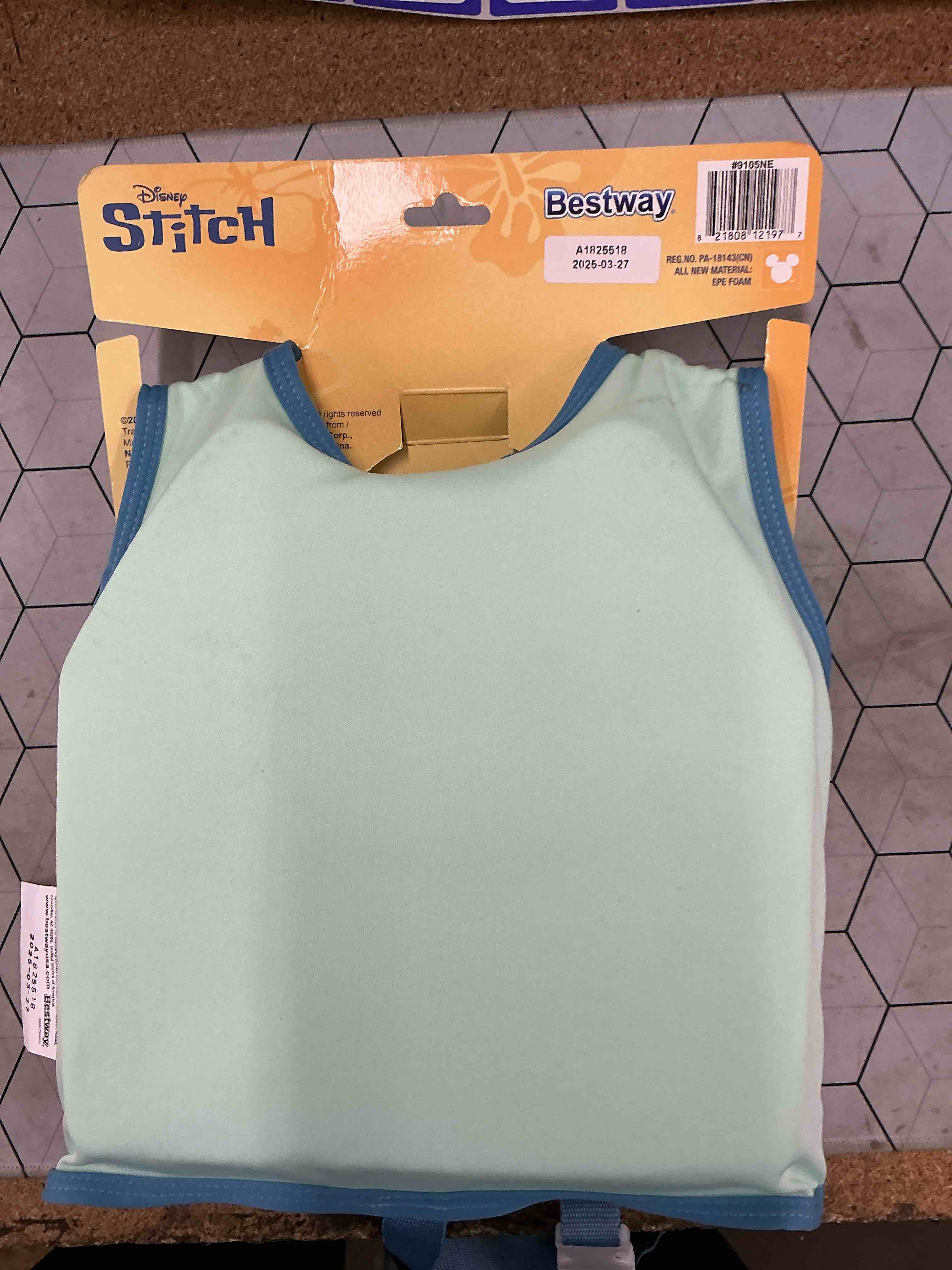 Condition photo showing Good Condition for stitch and angel swim vest