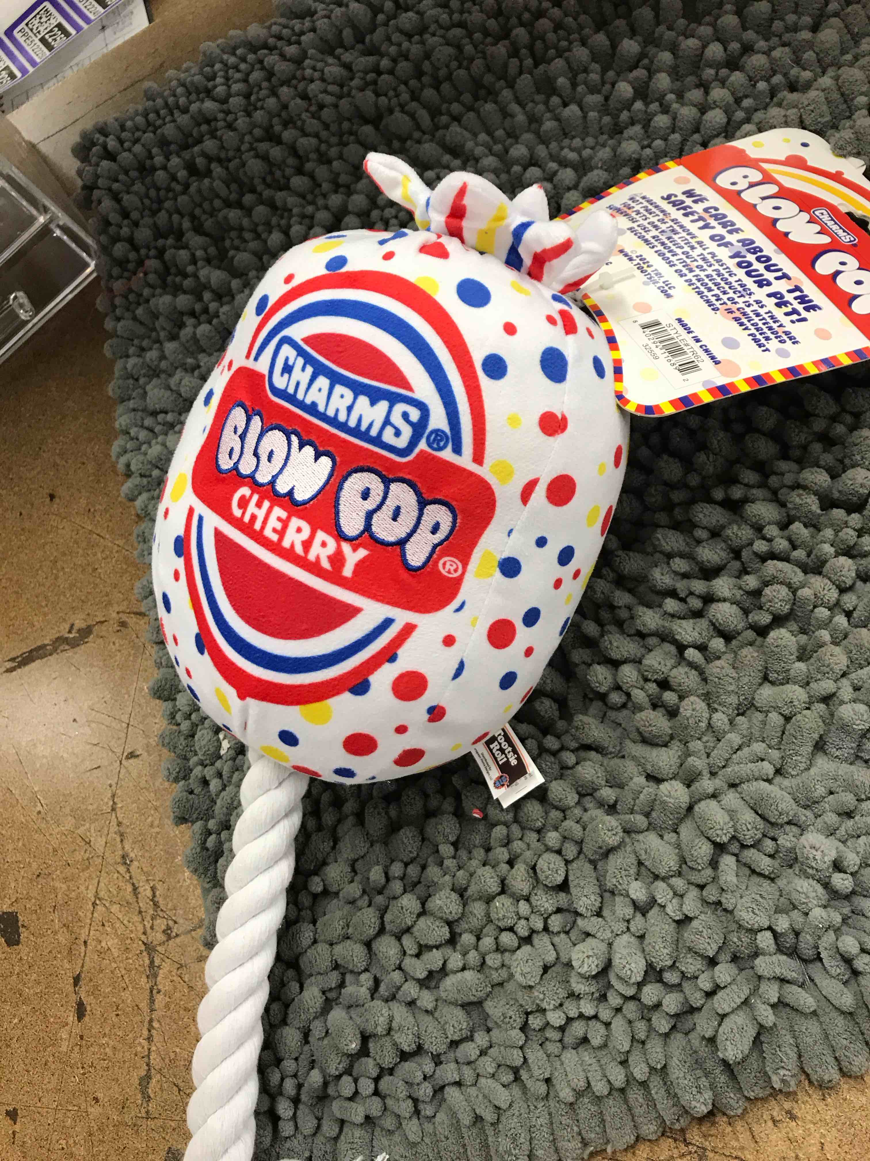 Condition photo showing New/Like New for blow pop tug & fetch dog toy