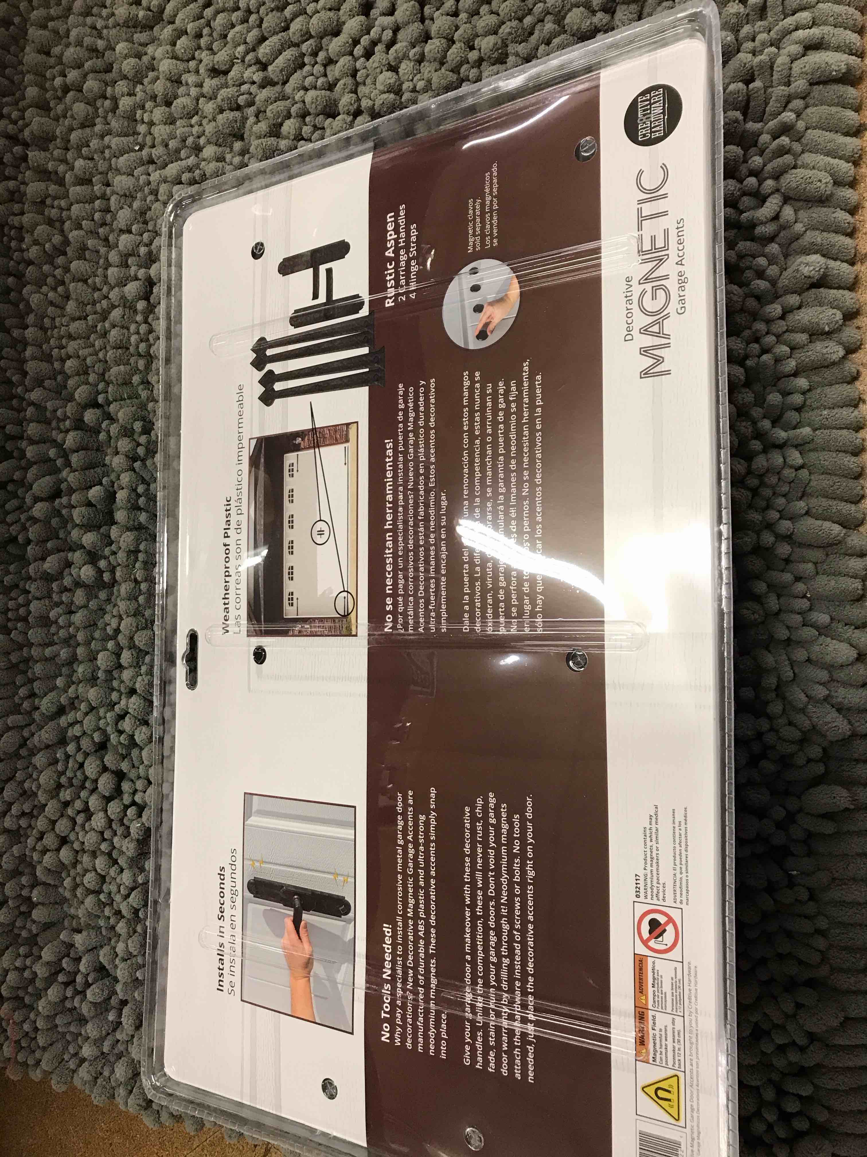 Condition photo showing New/Like New for decorative magnetic garage accents