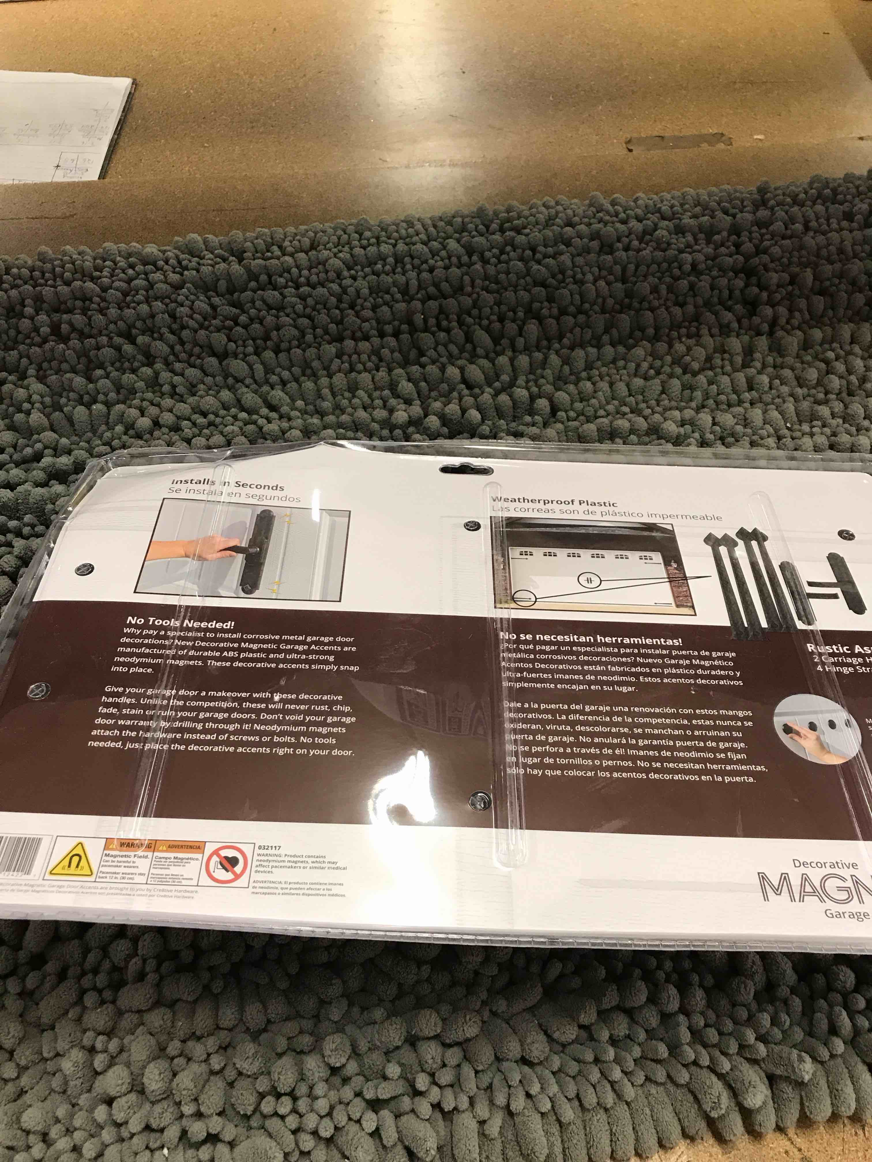 Condition photo showing New/Like New for decorative magnetic garage accents