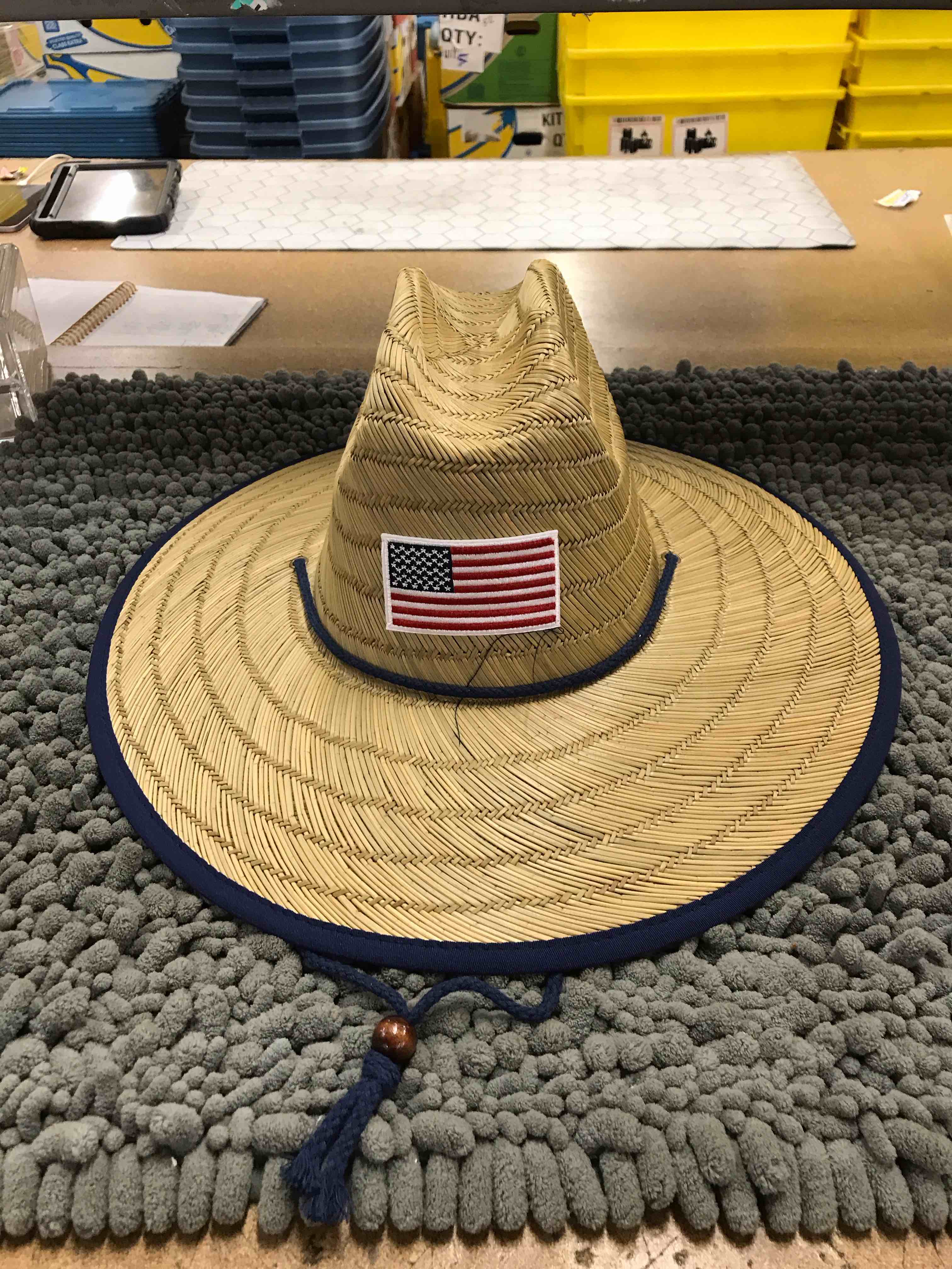 flag straw hat