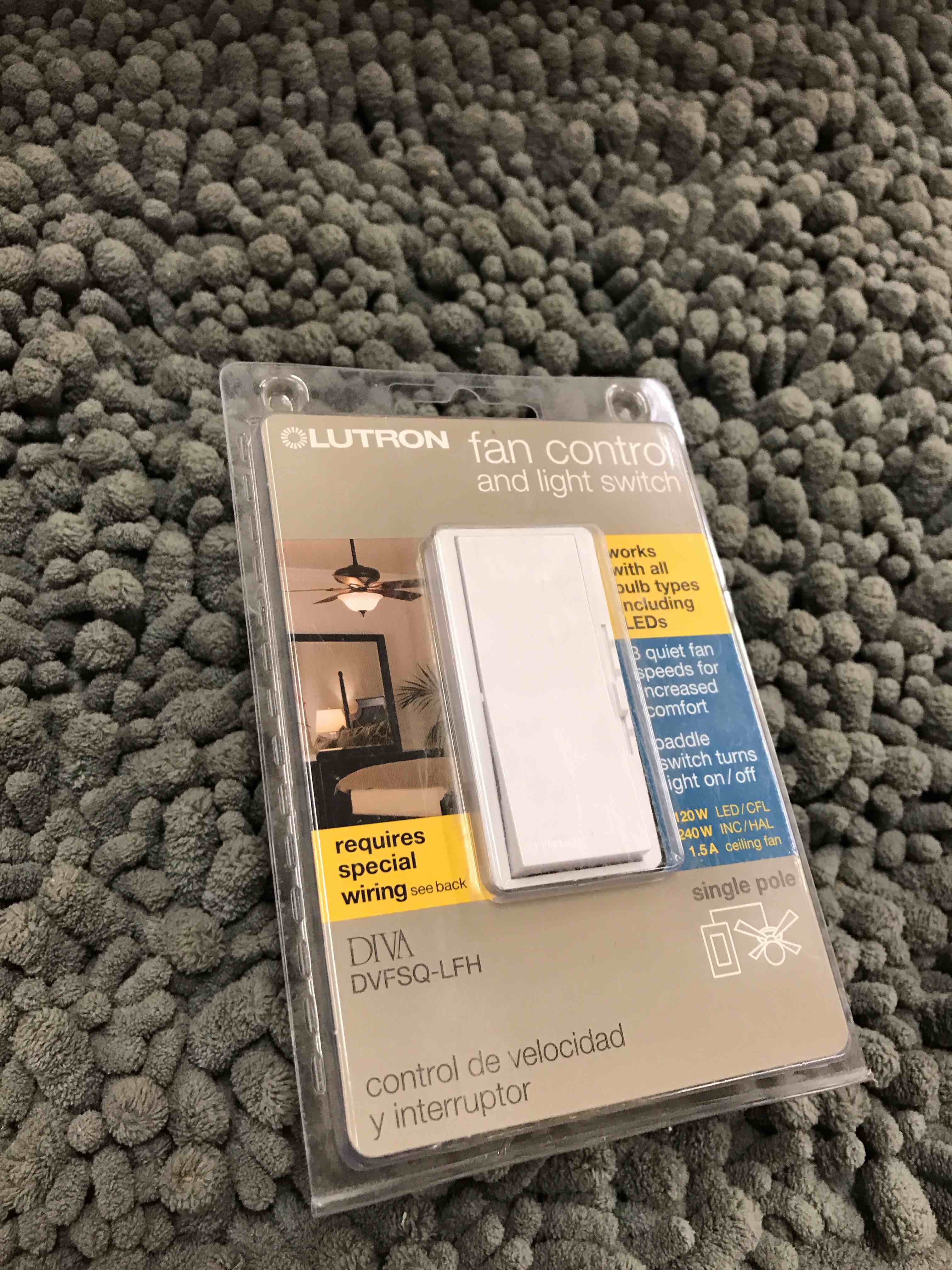 lutron fan control & light switch