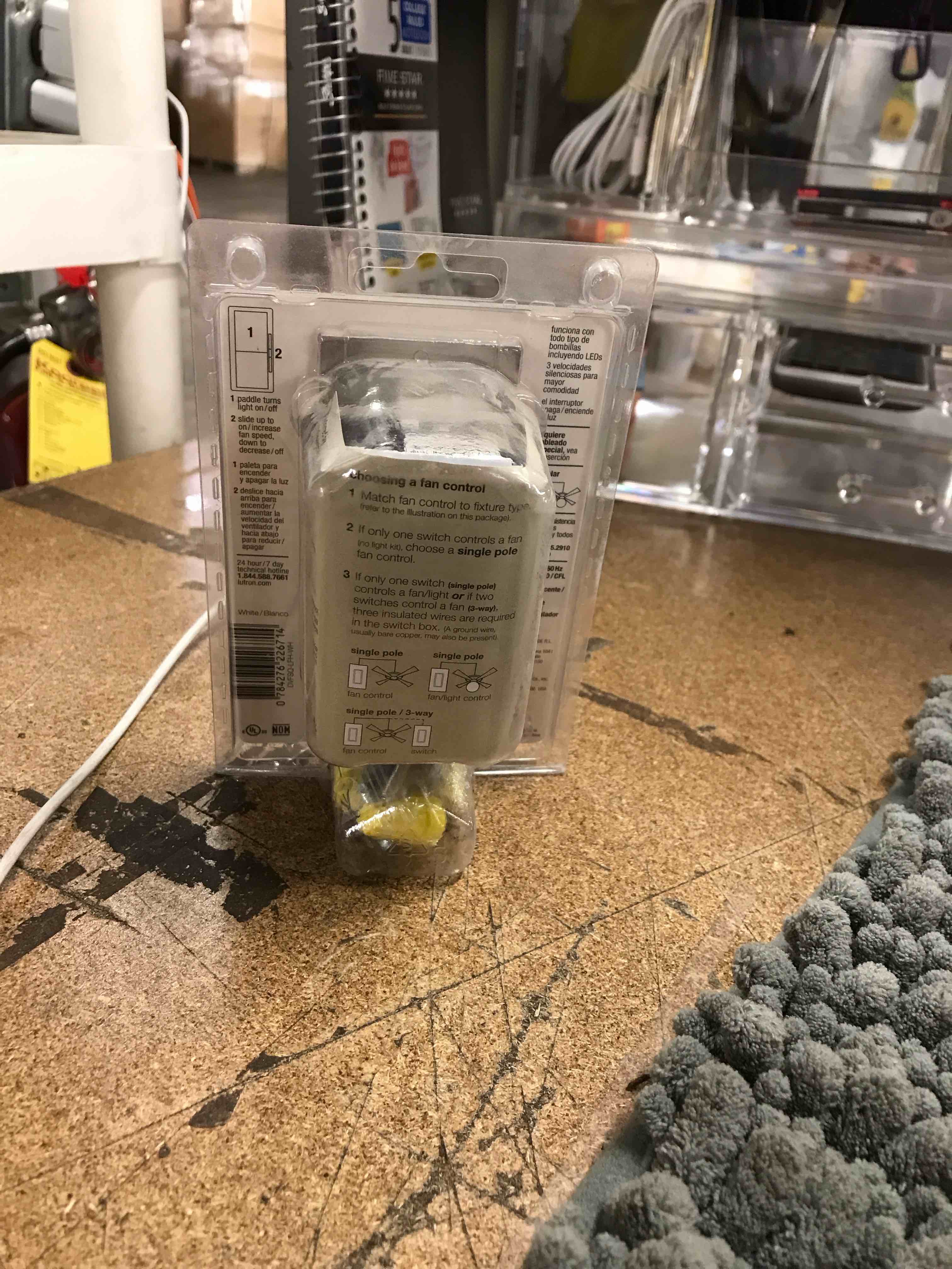 Condition photo showing New/Like New for lutron fan control & light switch