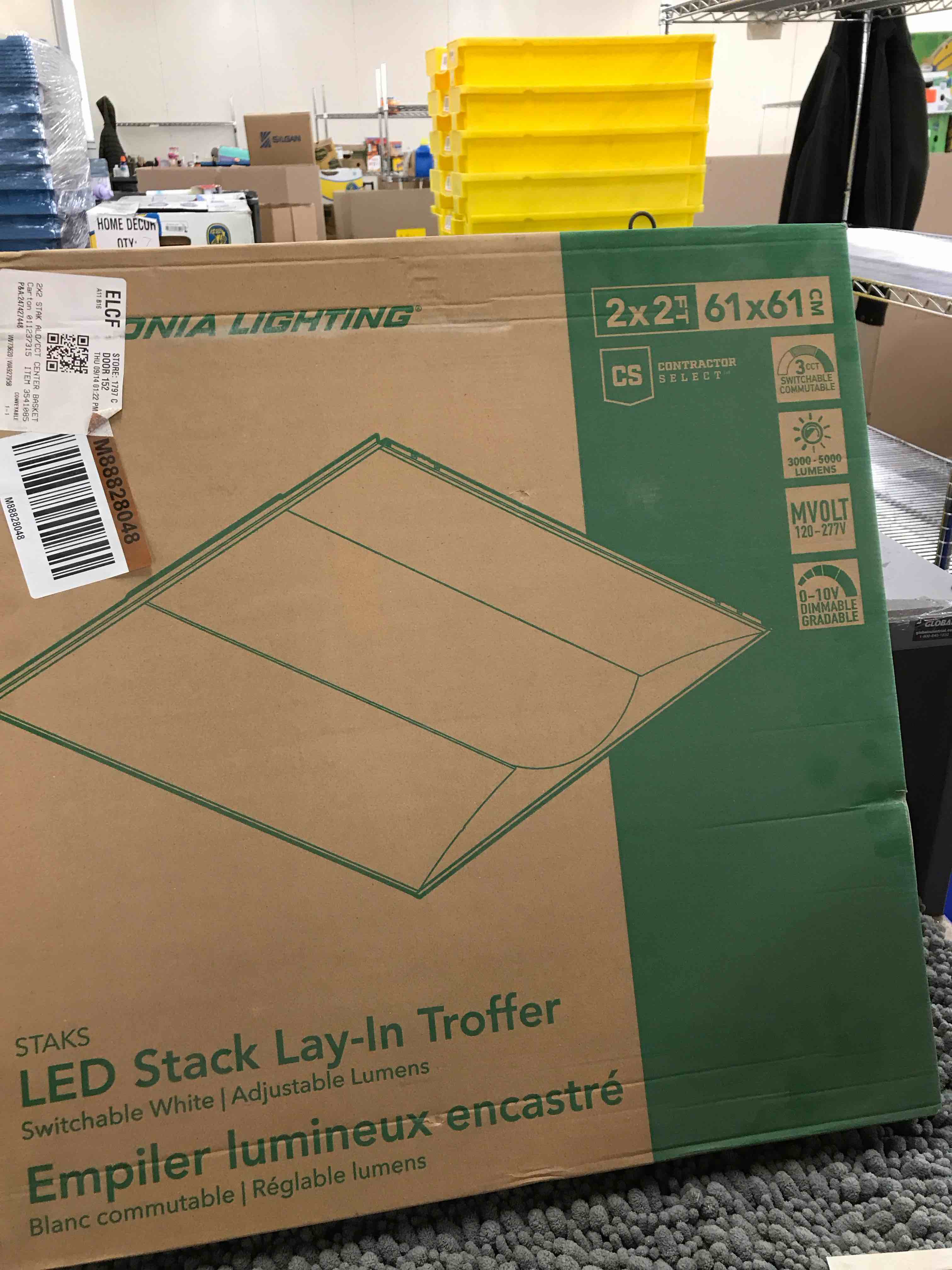 Condition photo showing New/Like New for 2x2 ft led stack lay-in troffer