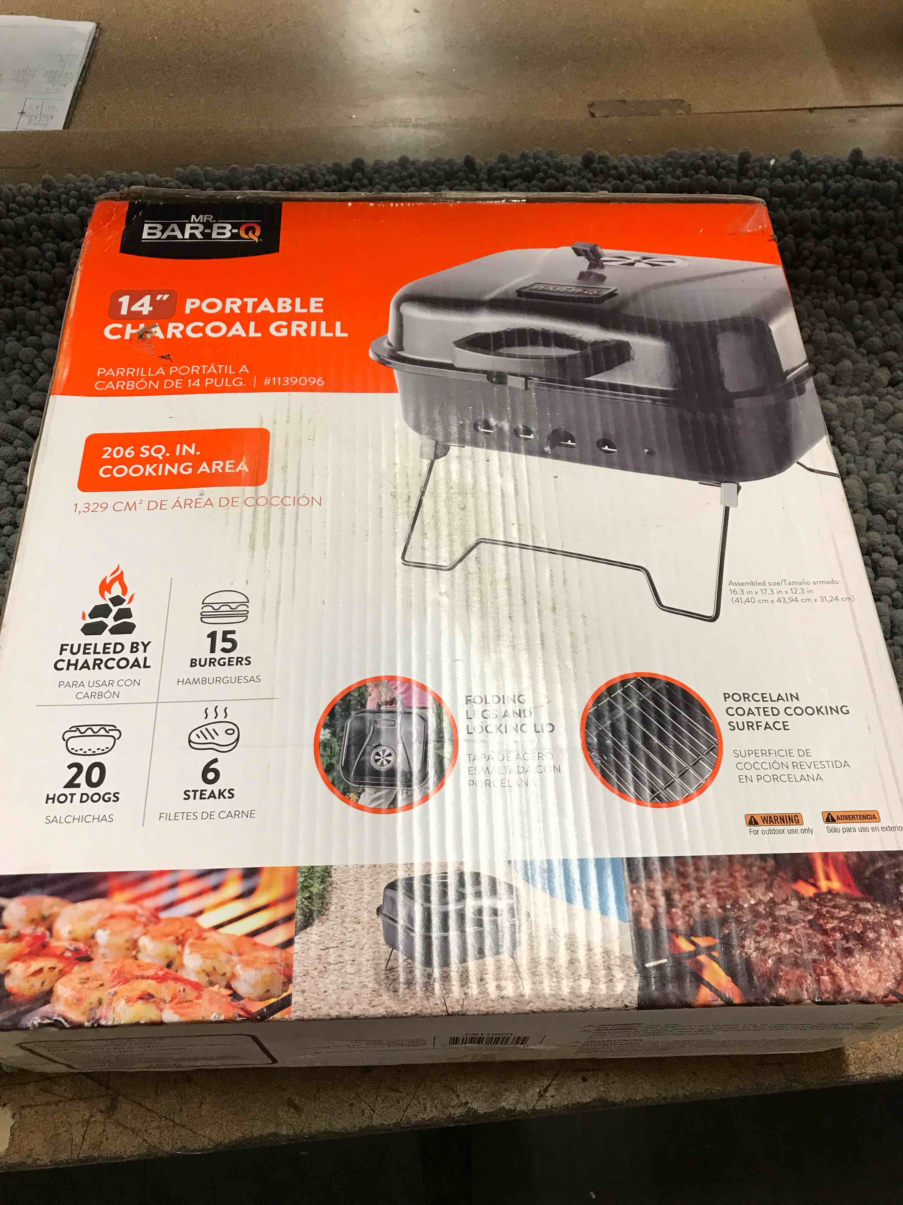 14” portable charcoal grill