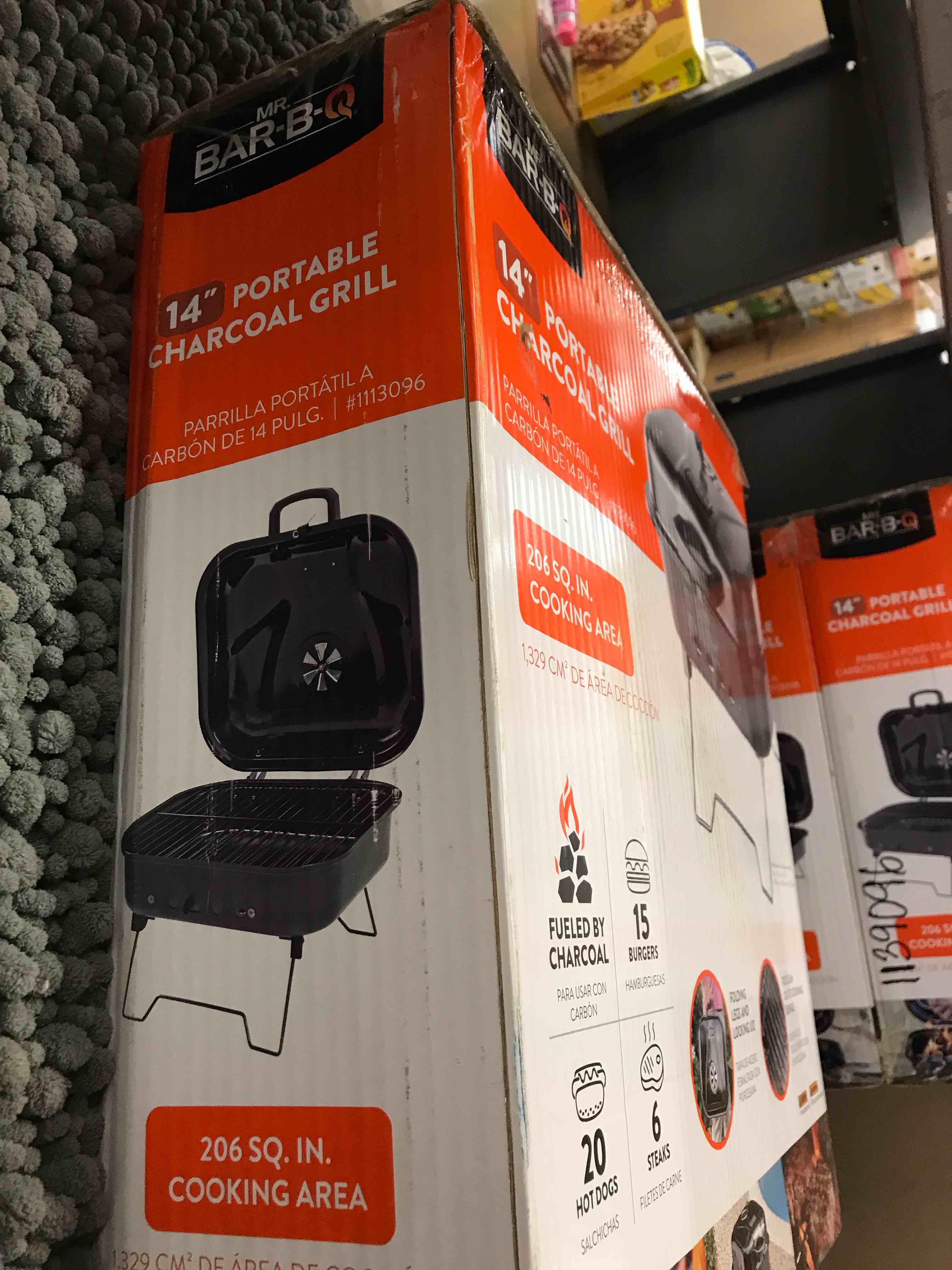 Condition photo showing New/Like New for 14” portable charcoal grill